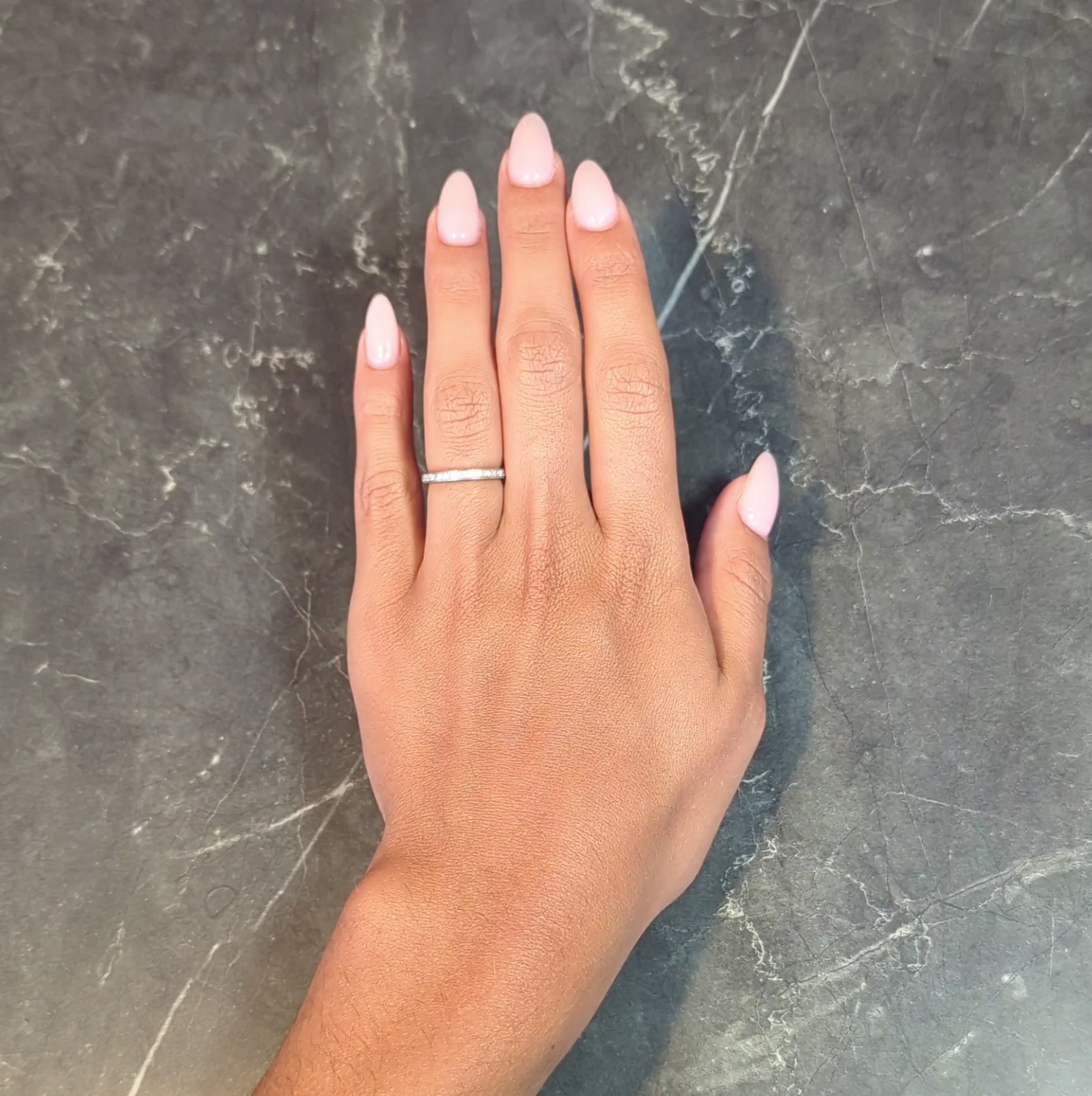 2000's 0.45 CTW Diamond 14 Karat White Gold Eternity Wedding Band Ring