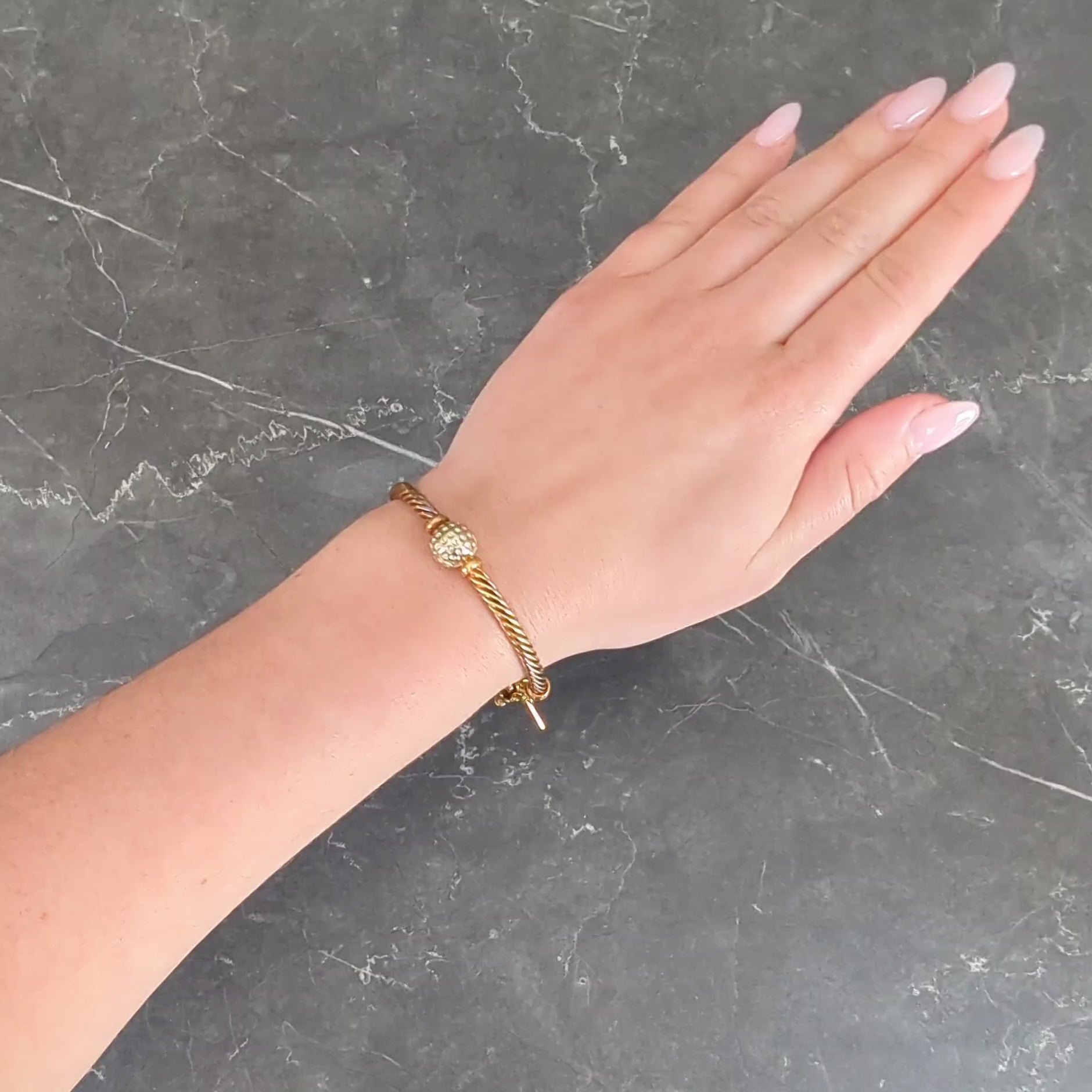 Pomellato 1990's Diamond 18 Karat Two-Tone Gold Vintage Golf Charm Bracelet