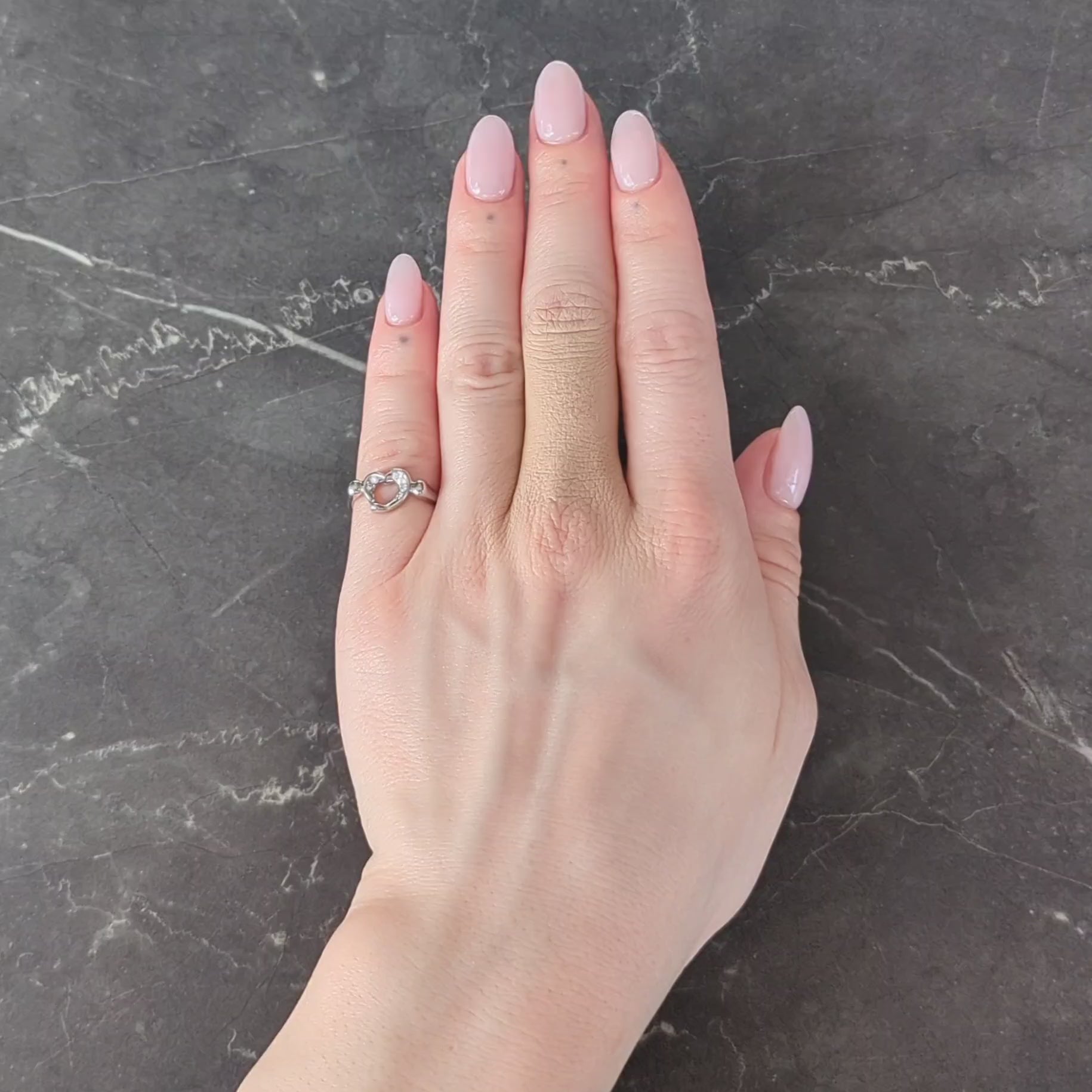 Elsa Peretti Tiffany & Co. 1990s's Diamond Platinum Open Heart Band Ring