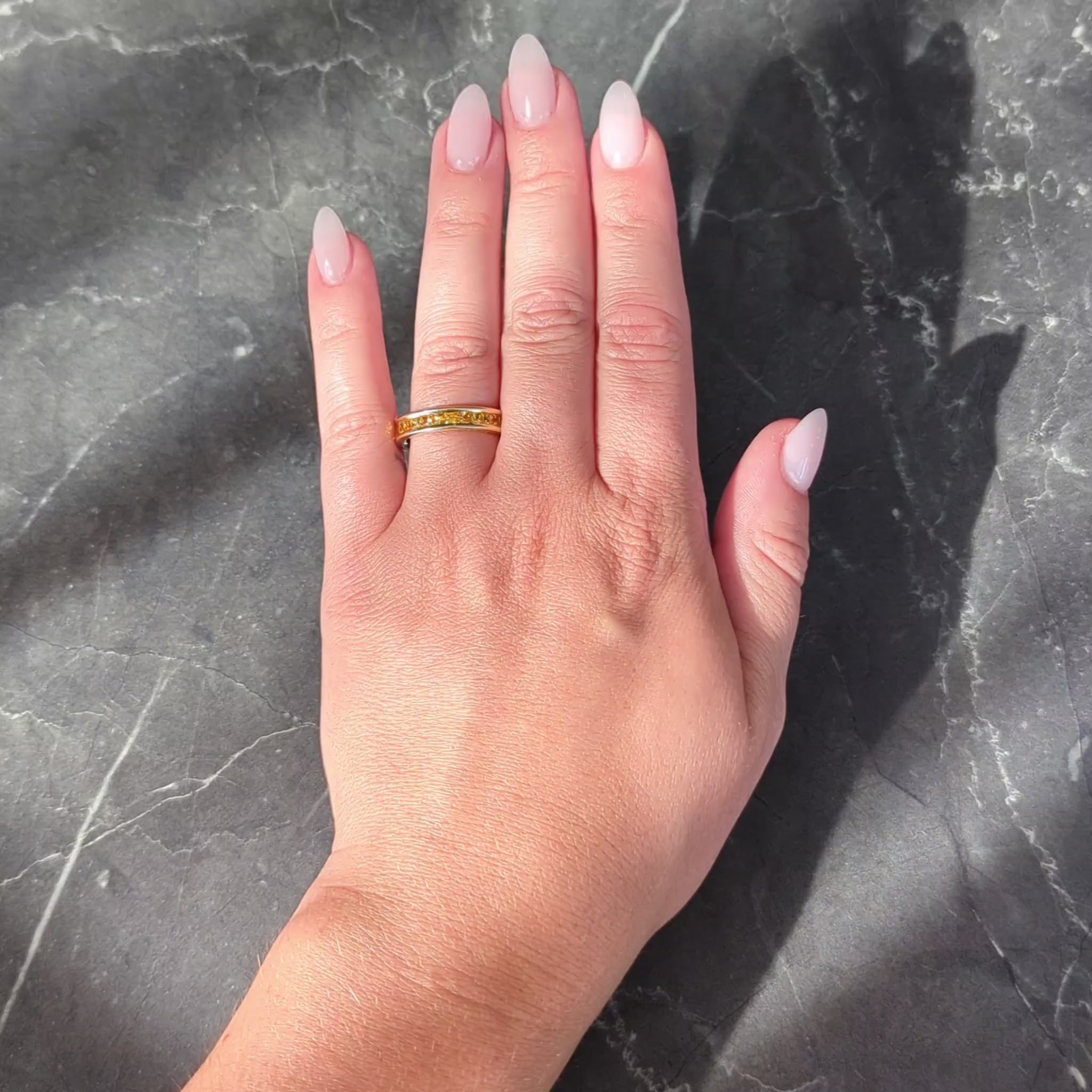 Bulgari 1980's Yellow Sapphire 18K Yellow Gold Vintage Eternity Band Ring