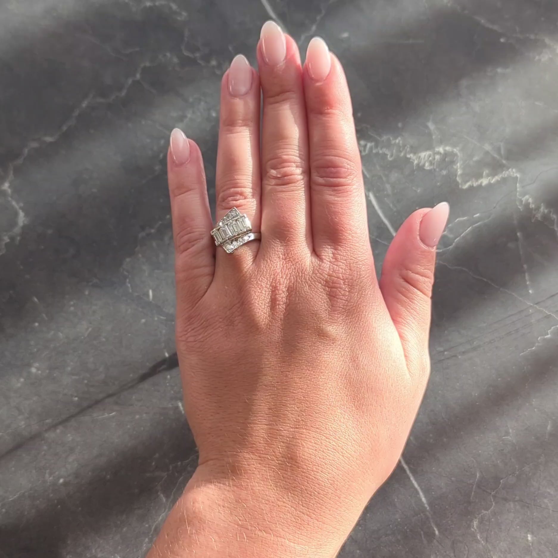 Mid-Century 1.00 CTW Diamond 14 Karat Gold Vintage Ribbon Bypass Ring