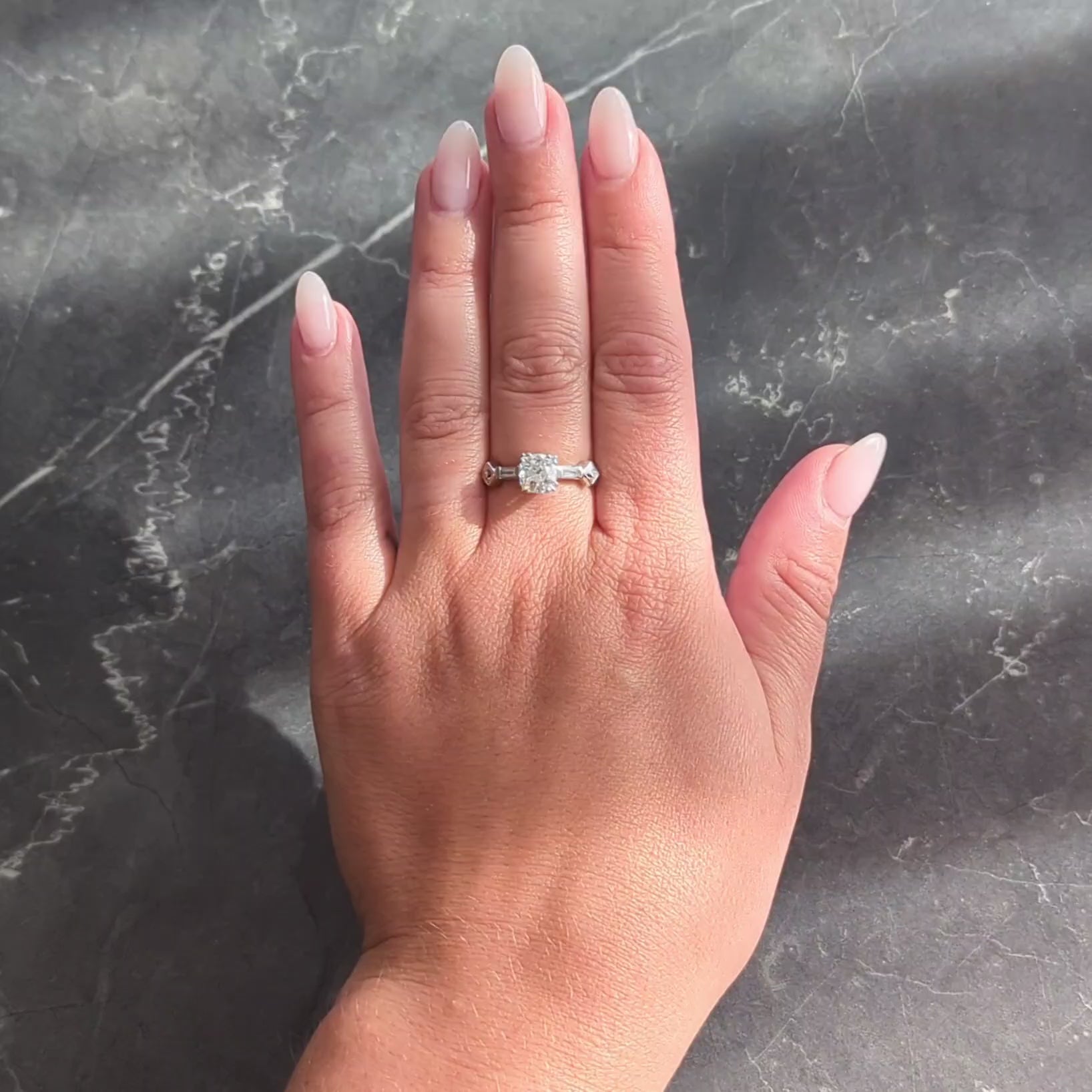 Mid-Century 1.63 CTW Old Mine Cut Diamond Platinum Engagement Ring GIA