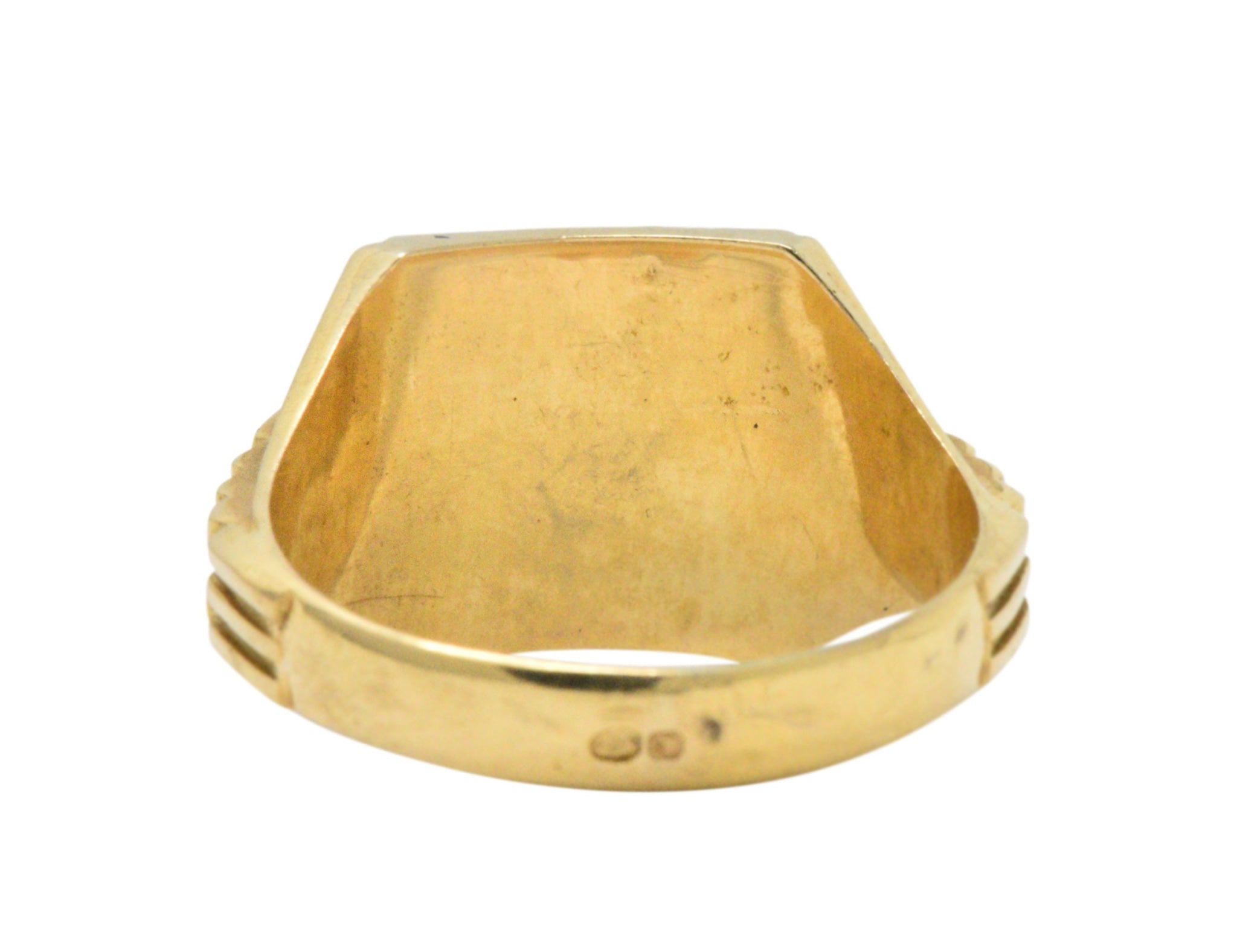 19 Karat Yellow Gold Portrait Frame Unisex / Men's Ring Mid - 19th Century Wilson's Estate Jewelry