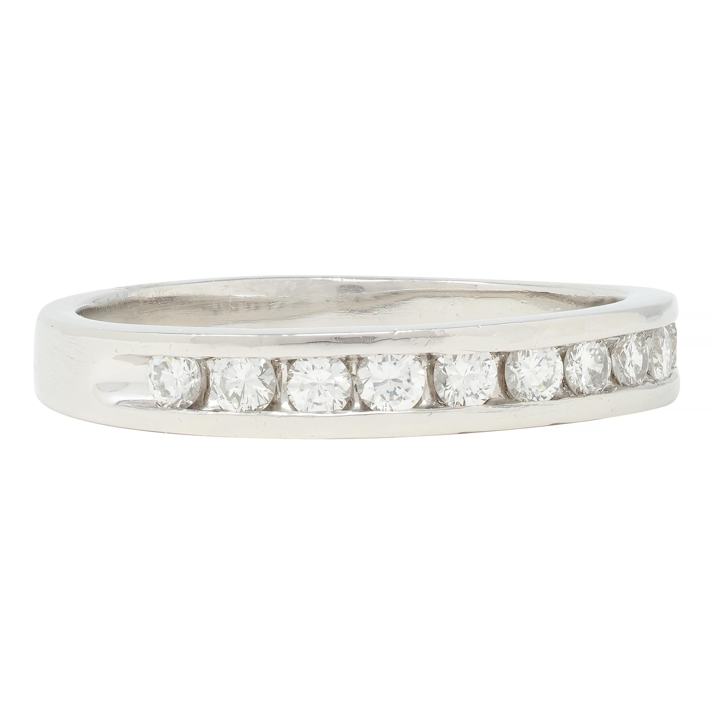 Contemporary 0.46 CTW Diamond Platinum Channel Band Ring