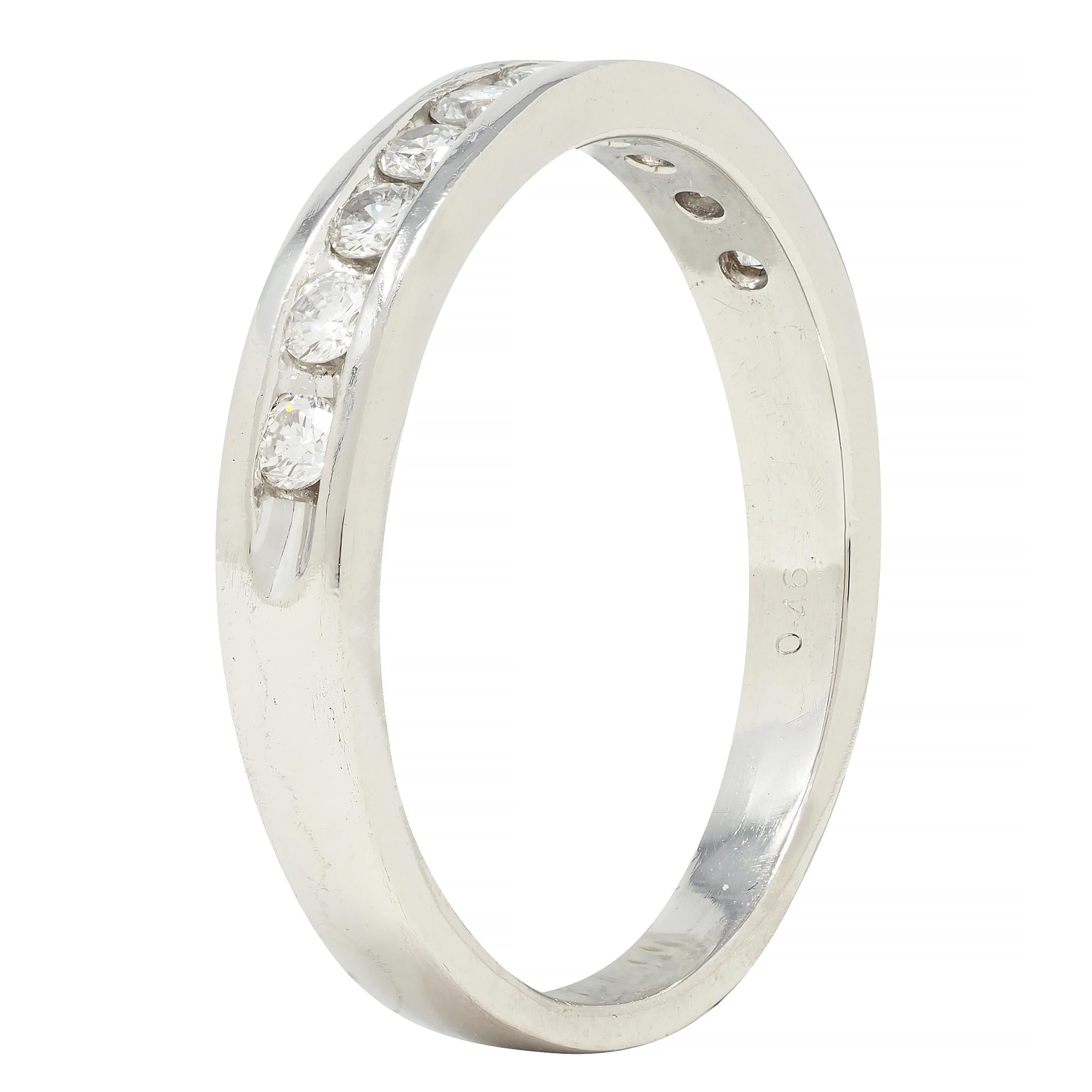 Contemporary 0.46 CTW Diamond Platinum Channel Band Ring