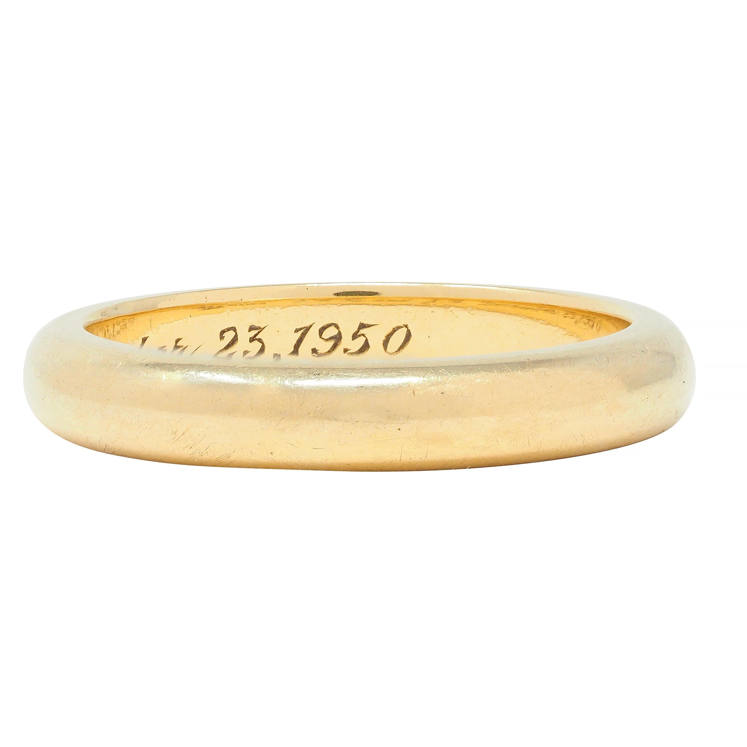Tiffany & Co. Mid-Century 18 Karat Yellow Gold Vintage Wedding Band Ring