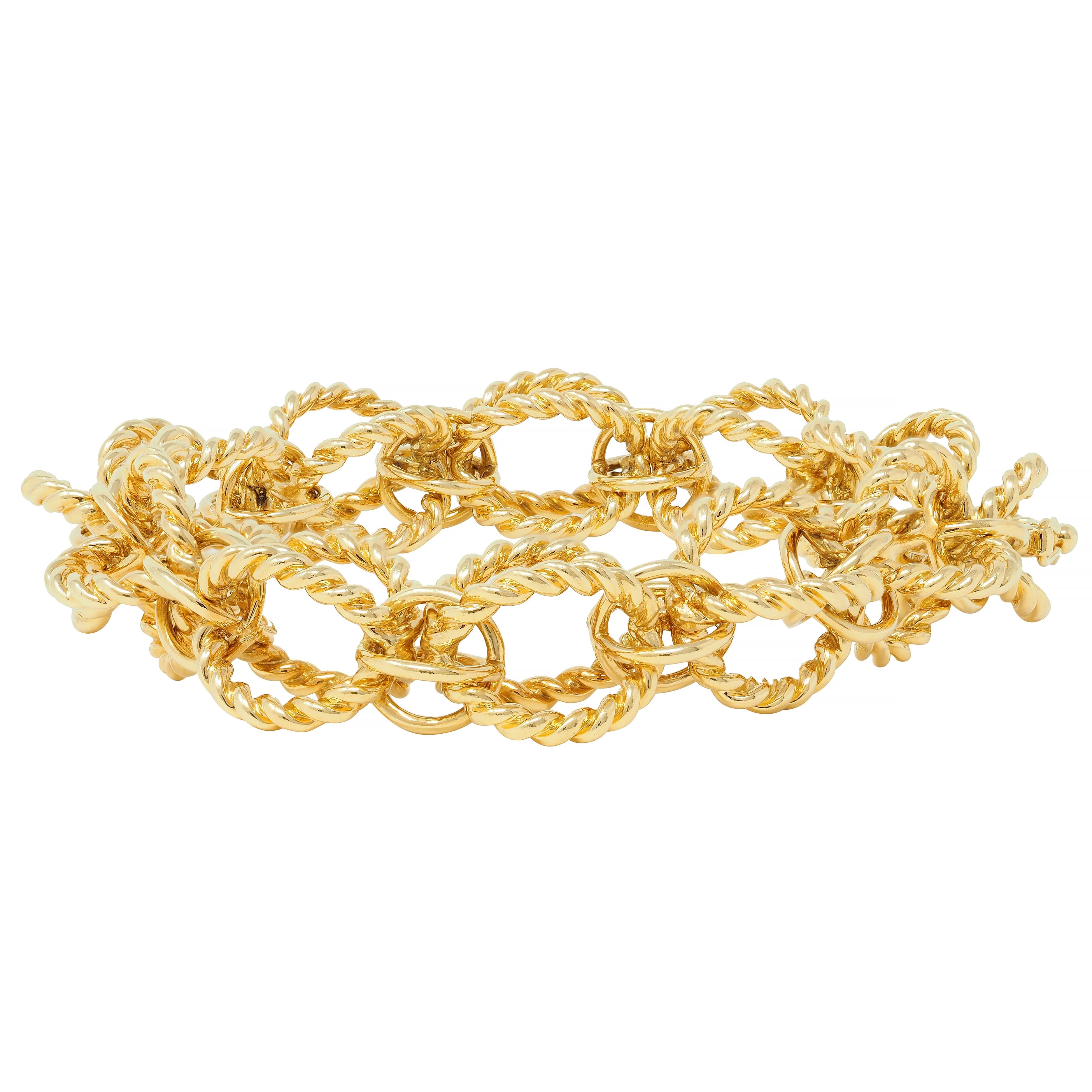 Schlumberger Tiffany & Co. 18 Karat Yellow Gold Circle Rope Bracelet