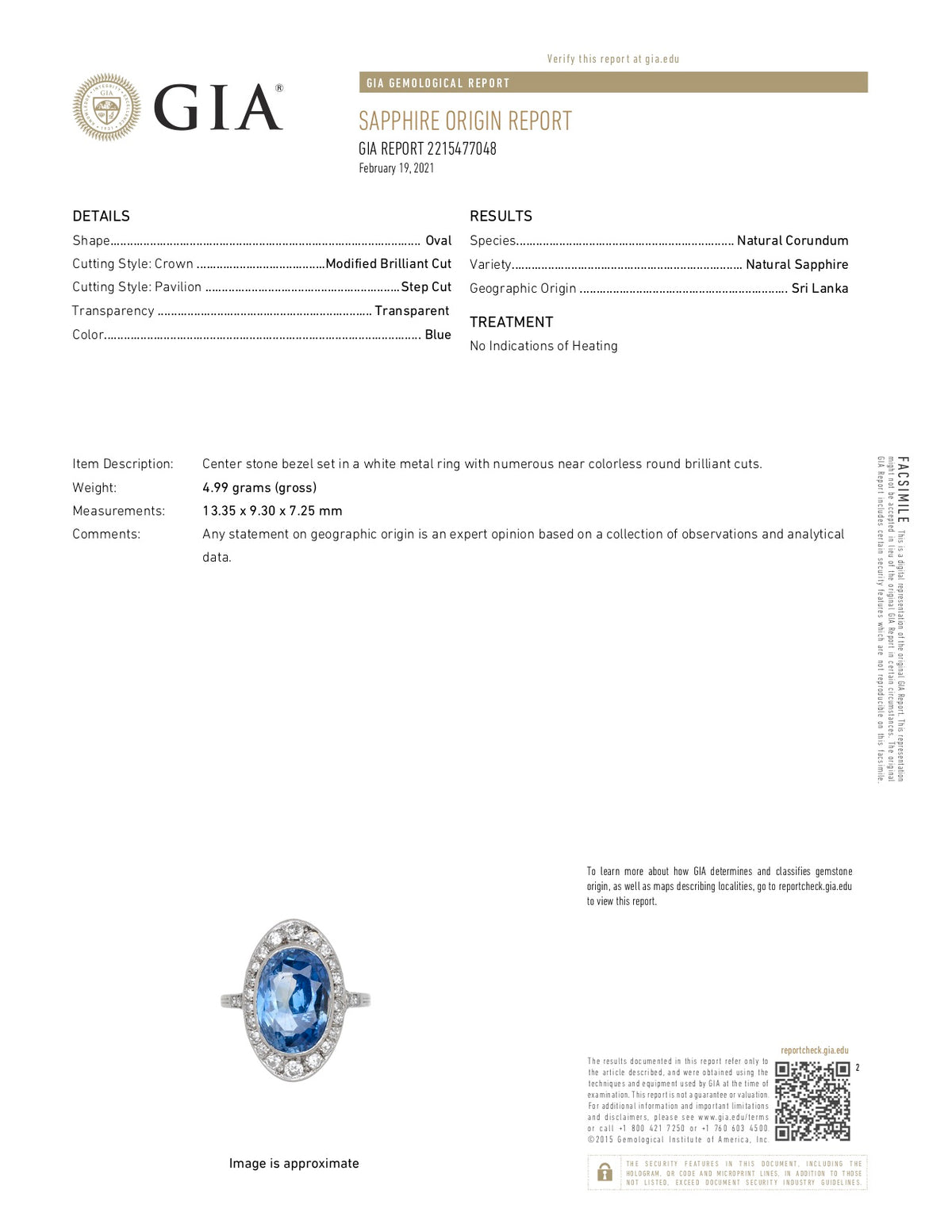 Edwardian 8.69 CTW No Heat Ceylon Sapphire Diamond 18 Karat White Gold Dinner Ring GIARing - Wilson's Estate Jewelry