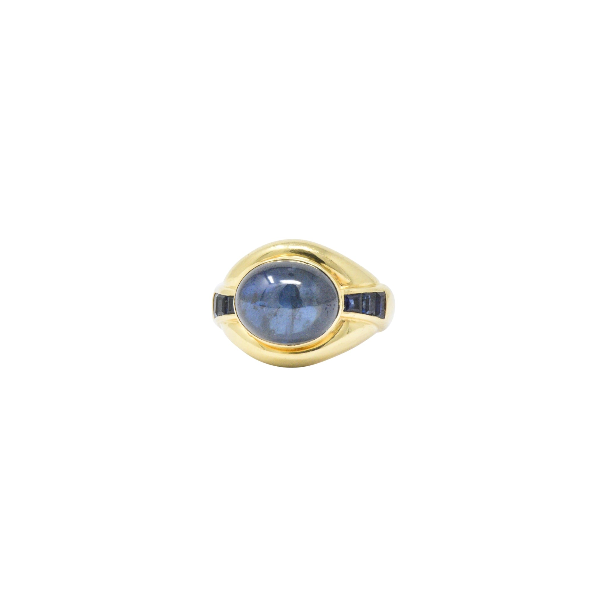 8.00CTS Sapphire & 18K Gold Vintage Ring Wilson's Estate Jewelry