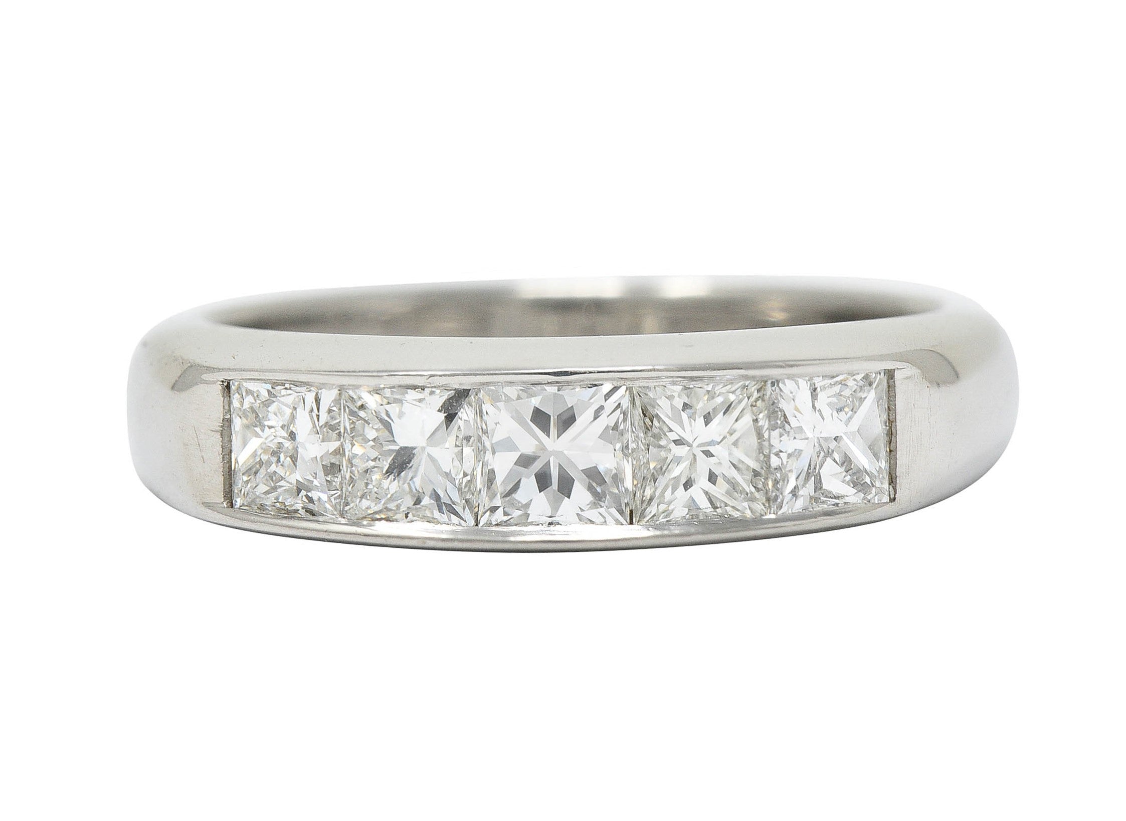 Modern 1.02 CTW Princess Diamond Platinum Channel Band RingRing - Wilson's Estate Jewelry