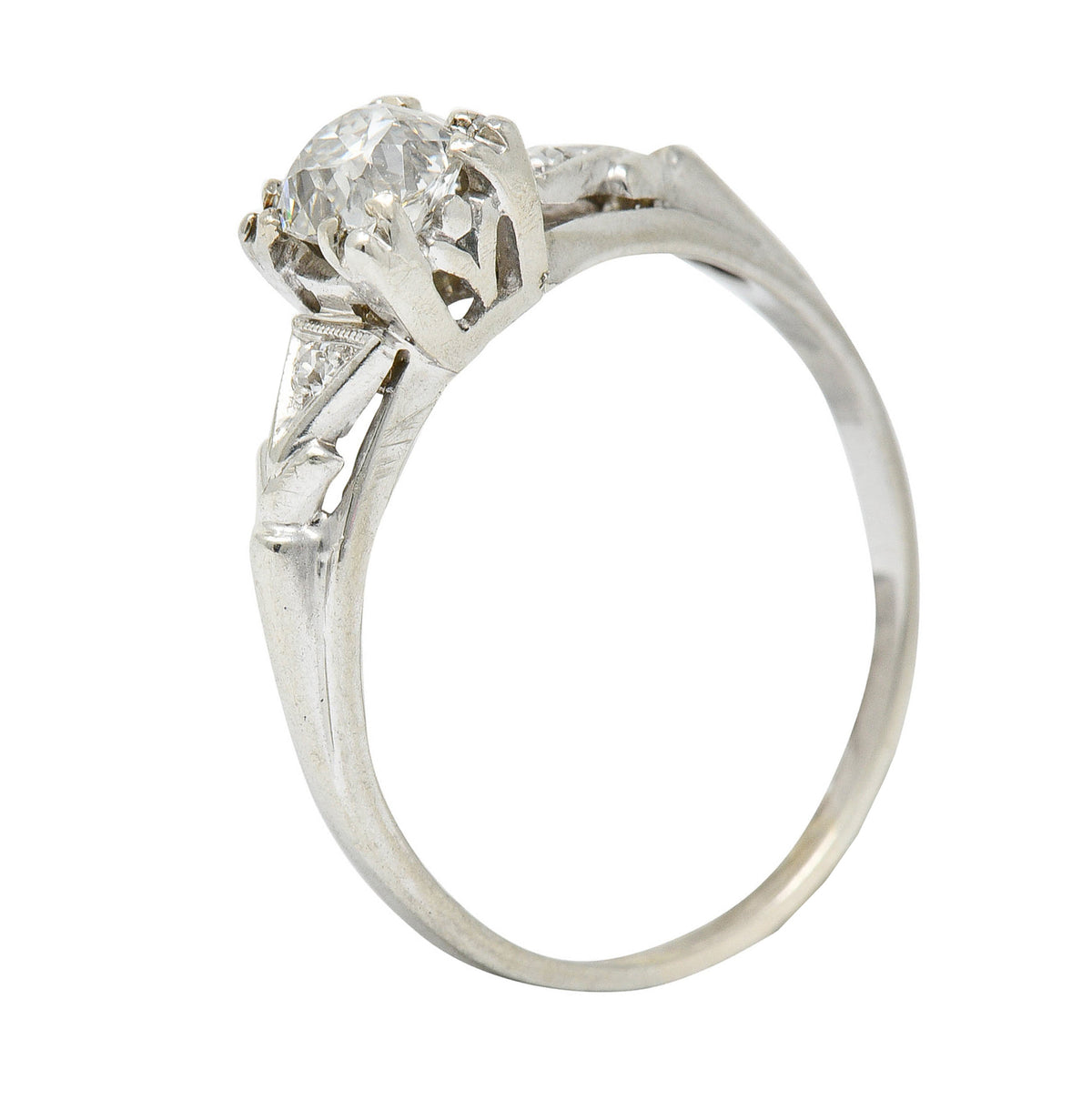 Retro 0.67 CTW Diamond 14 Karat White Gold Engagement RingRing - Wilson's Estate Jewelry
