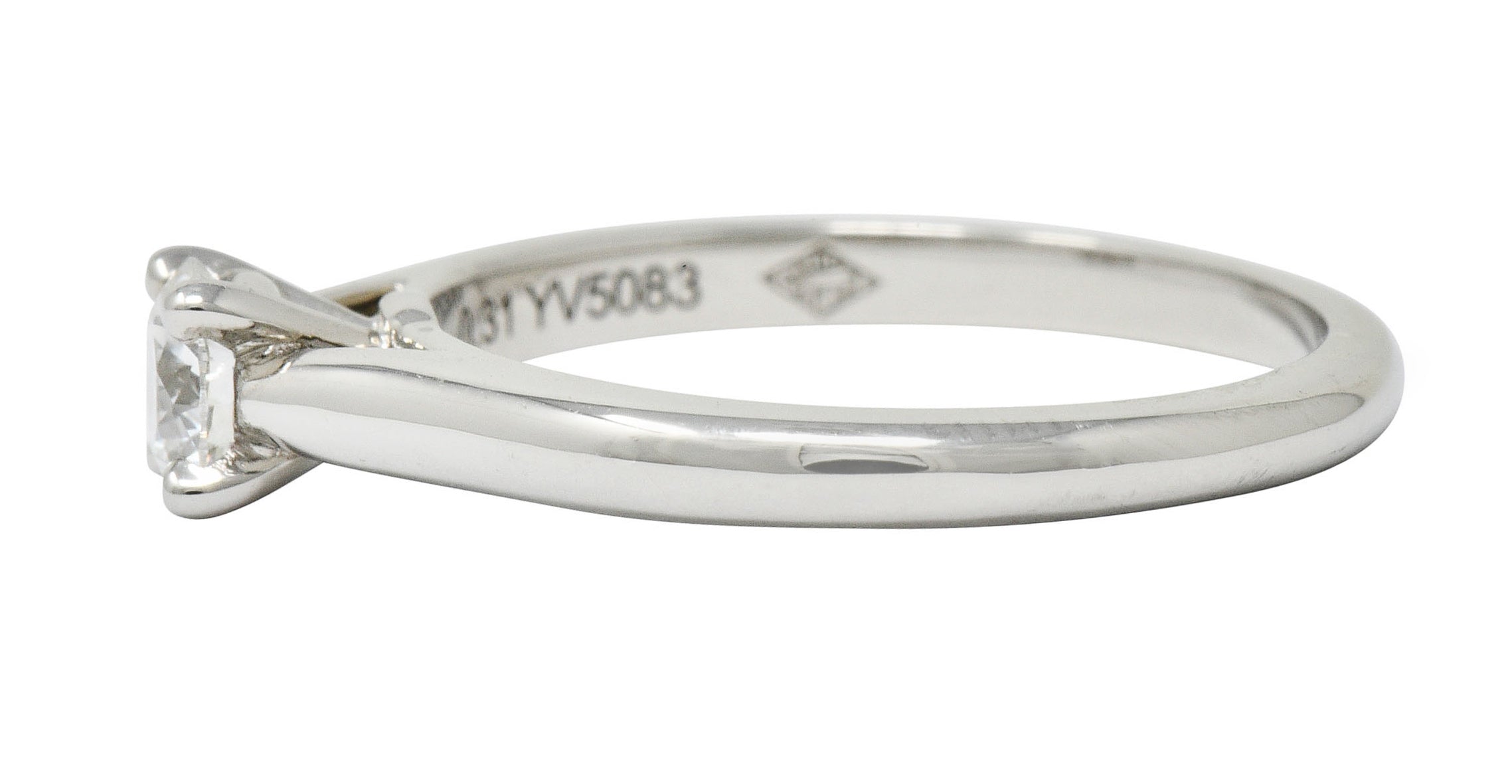Cartier 0.31 CTW Platinum Cathedral Solitaire Engagement RingRing - Wilson's Estate Jewelry