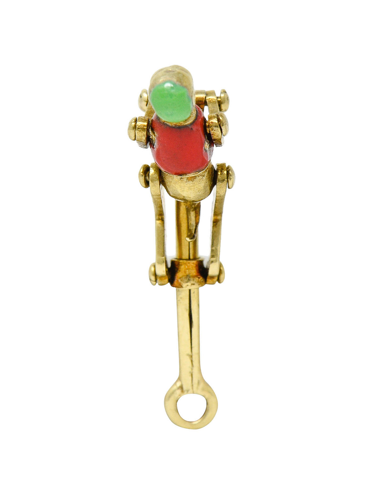 1940's Retro Enamel 14 Karat Gold Articulated Circus Monkey Charmcharm - Wilson's Estate Jewelry