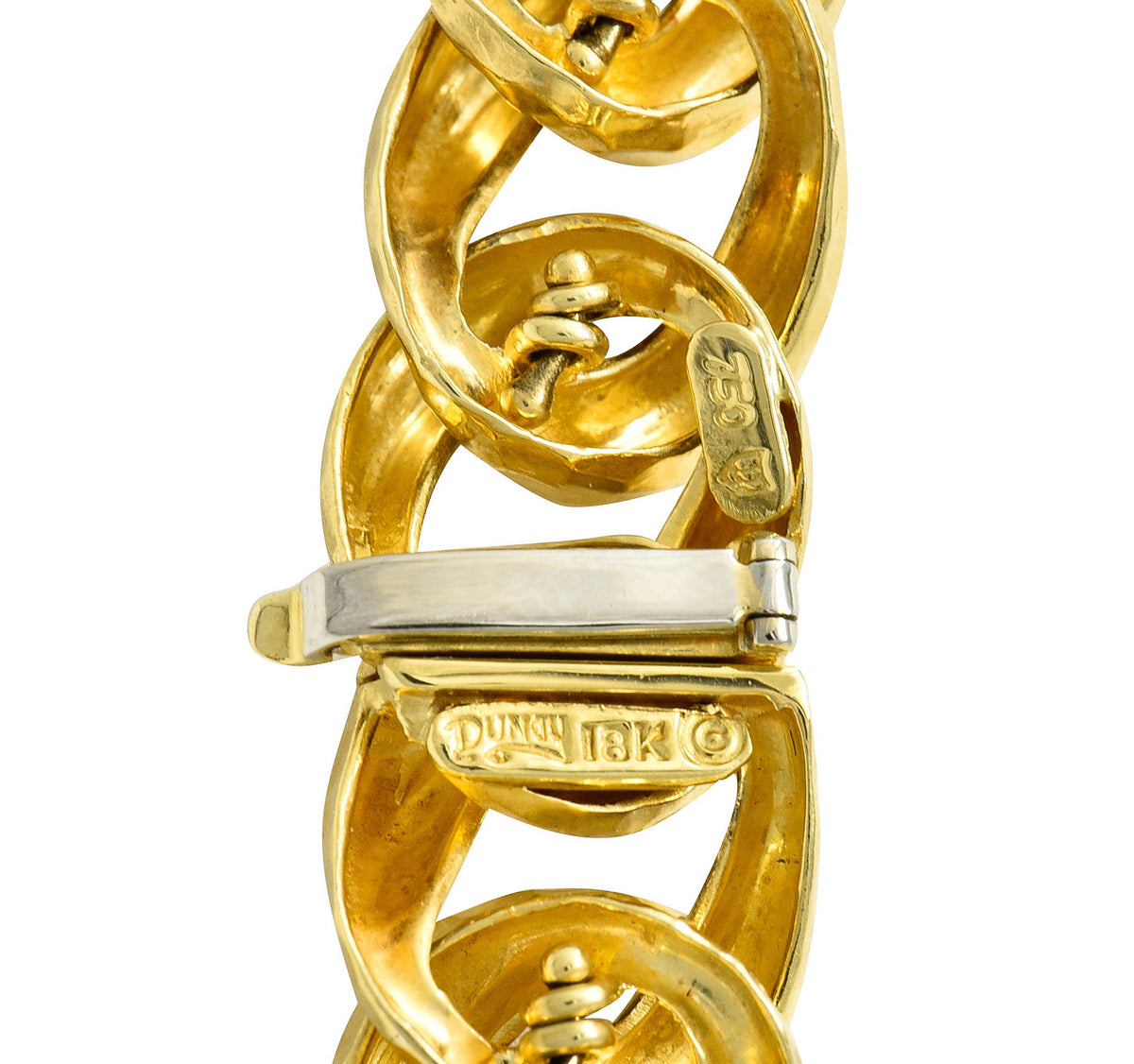 Henry Dunay Vintage 18 Karat Gold Cynnabar Faceted Curb Link NecklaceNecklace - Wilson's Estate Jewelry
