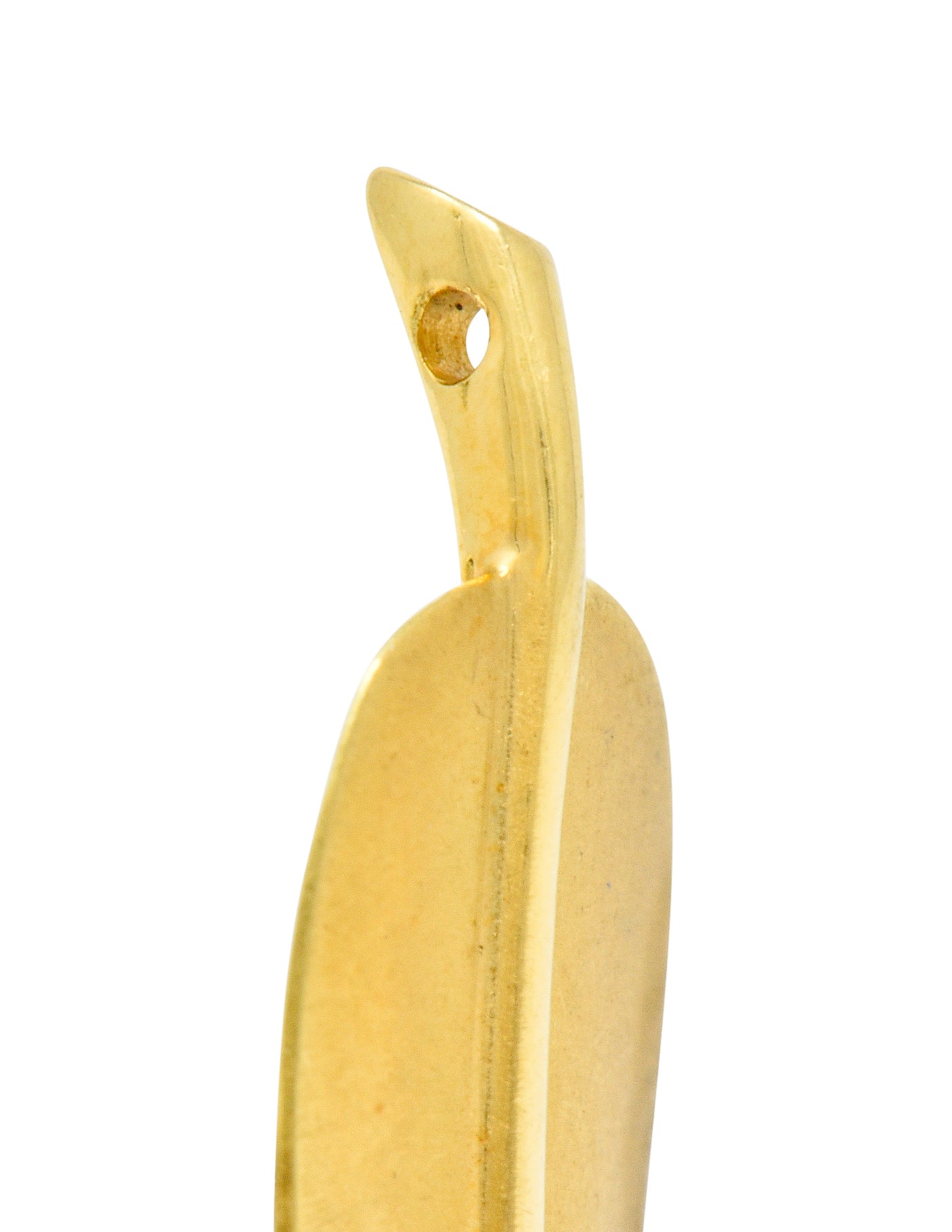 Angela Cummings Tiffany & Co. 18 Karat Matte Gold Feather Pendant Charm - Wilson's Estate Jewelry