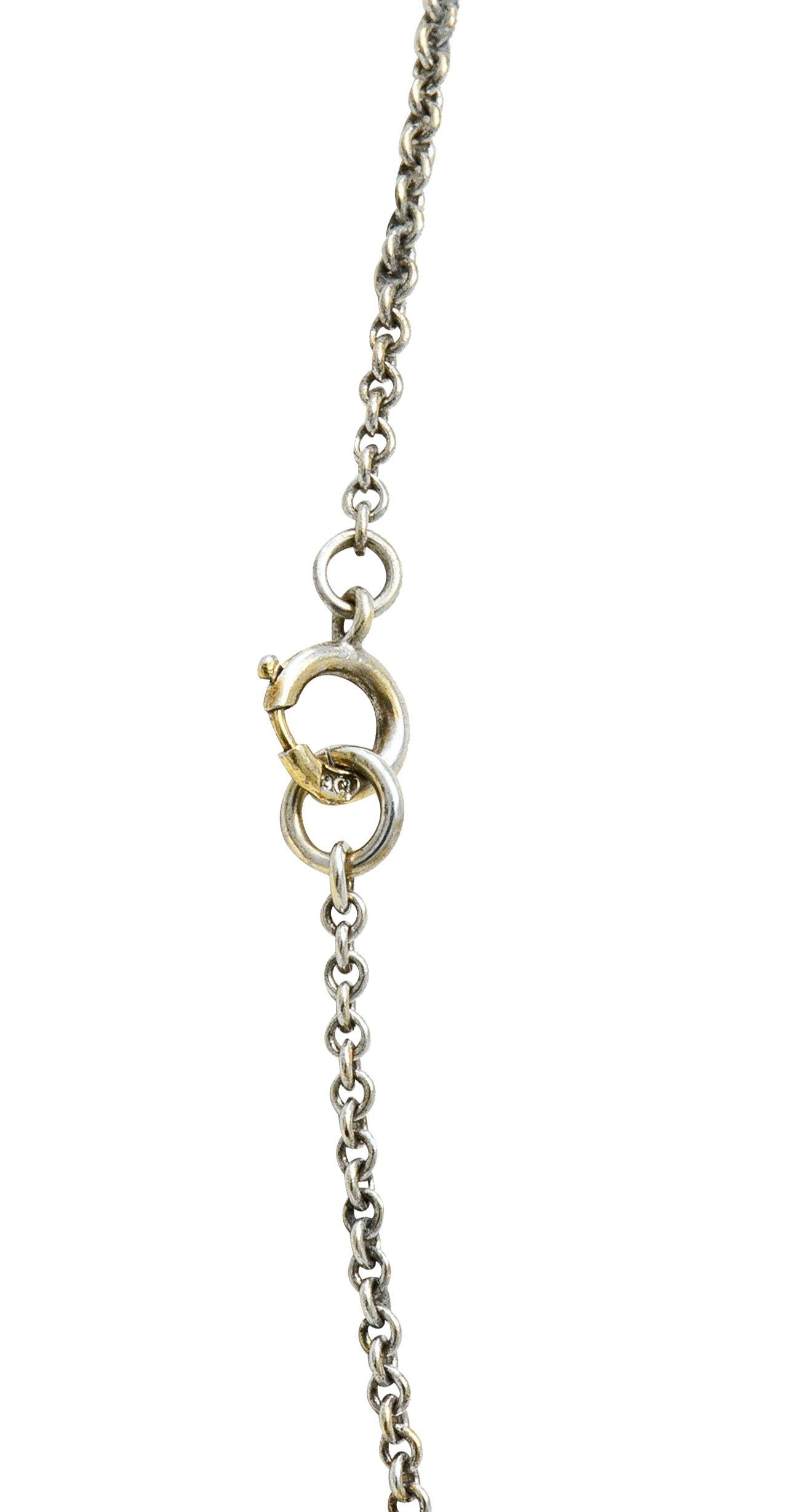Edwardian 4.00 CTW Diamond Platinum-Topped 14 Karat Gold Droplet NecklaceNecklace - Wilson's Estate Jewelry