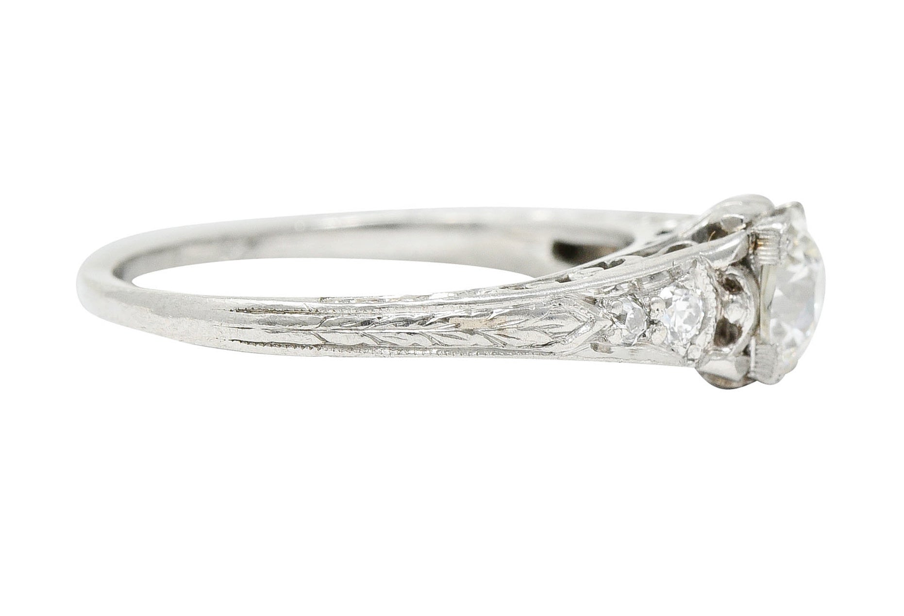 Art Deco 0.67 CTW Diamond Platinum Filigree Engagement RingRing - Wilson's Estate Jewelry