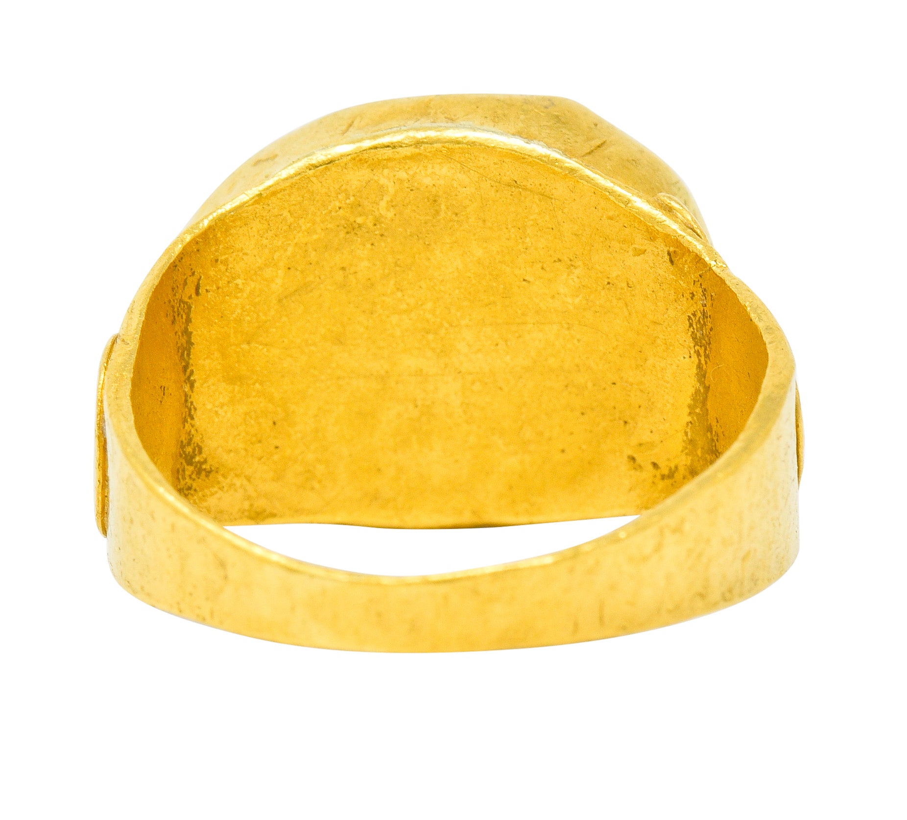 Early Jasper Intaglio 18 Karat Gold Unisex Signet Ring - Wilson's Estate Jewelry