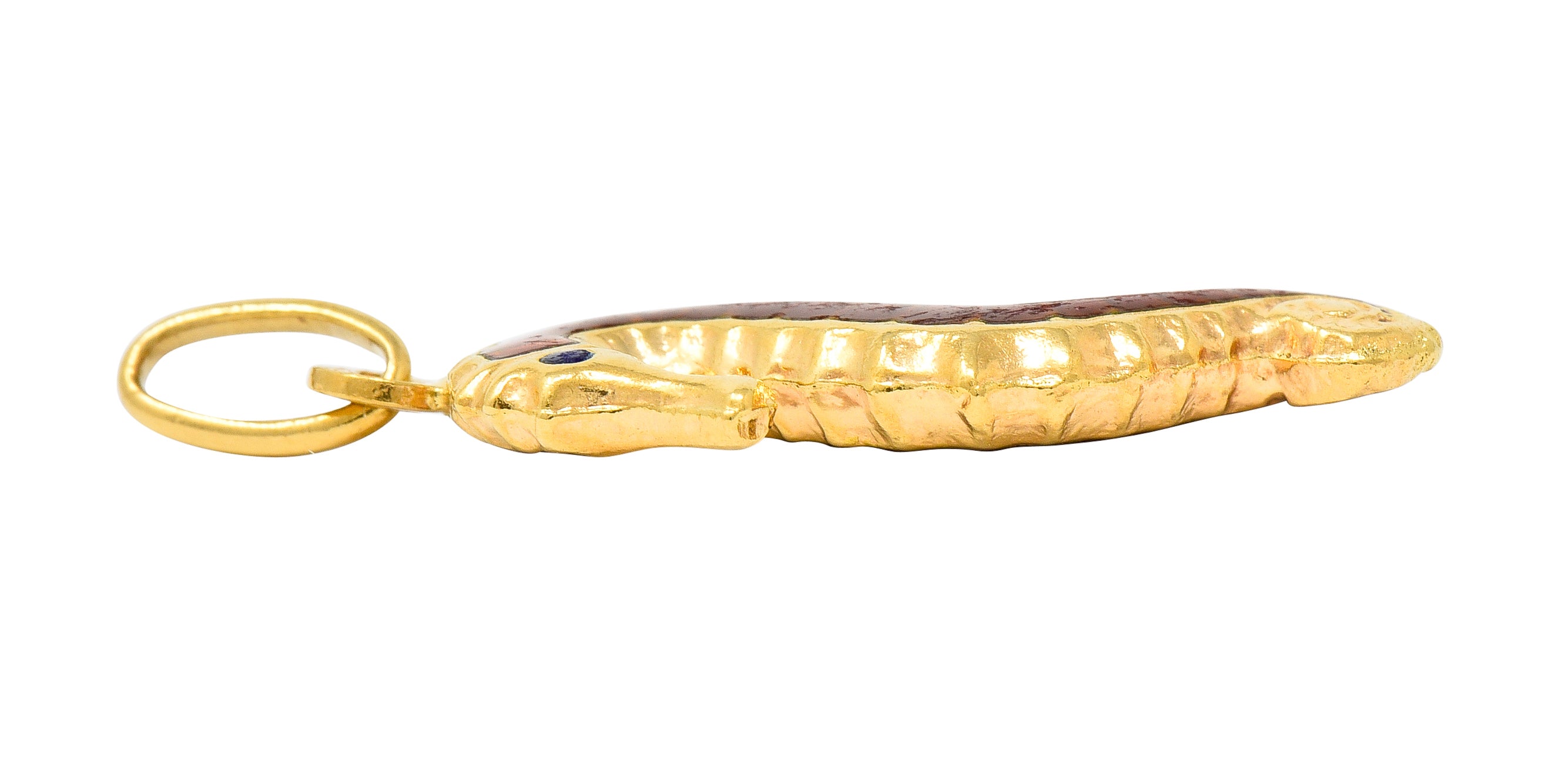 Vintage Italian Enamel 18 Karat Gold Seahorse Charm Circa 1960 - Wilson's Estate Jewelry
