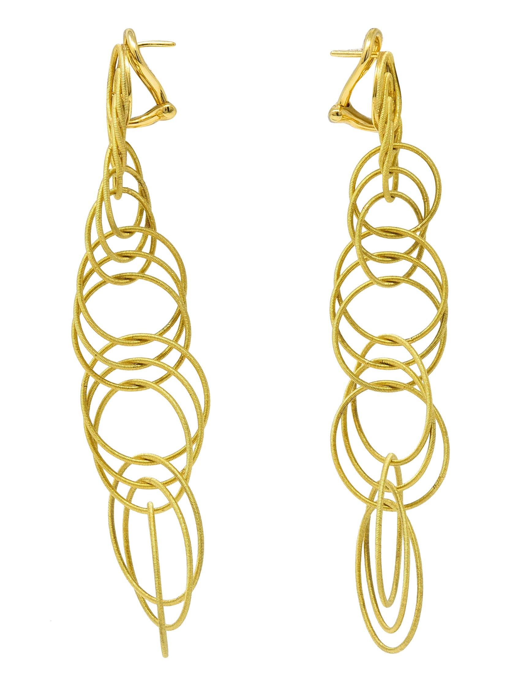 Buccellati 18 Karat Gold Hawaii Waikiki Circle Long Pendant EarringsEarrings - Wilson's Estate Jewelry