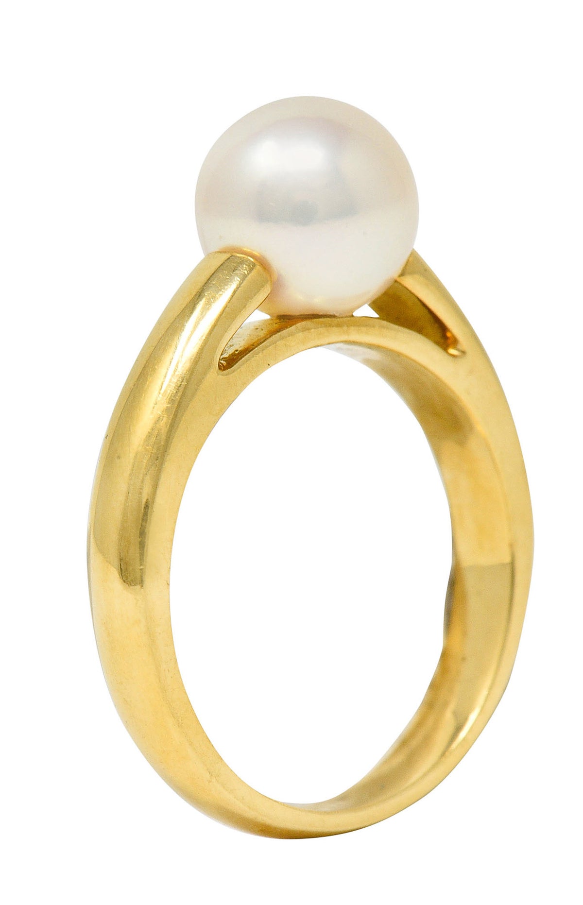 1990's Vintage Cultured Pearl 18 Karat Gold Gemstone RingRing - Wilson's Estate Jewelry