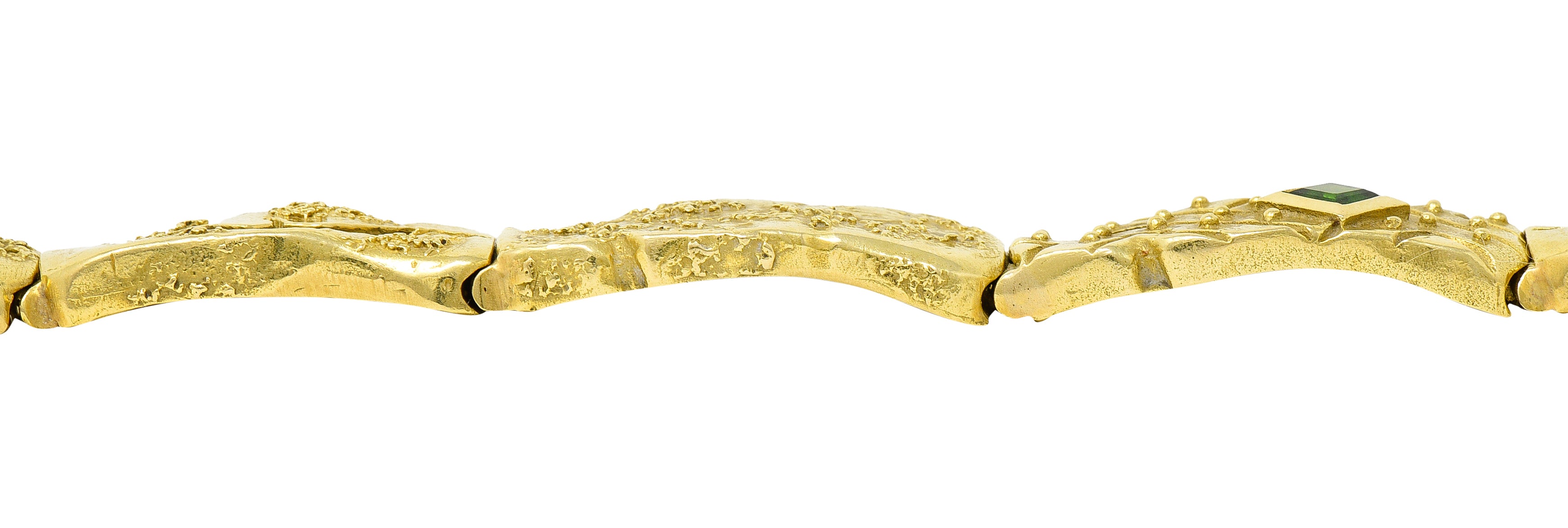 .11111 SeidenGang Peridot Diamond 18 Karat Gold Platinum Odyssey Braceletbracelet - Wilson's Estate Jewelry