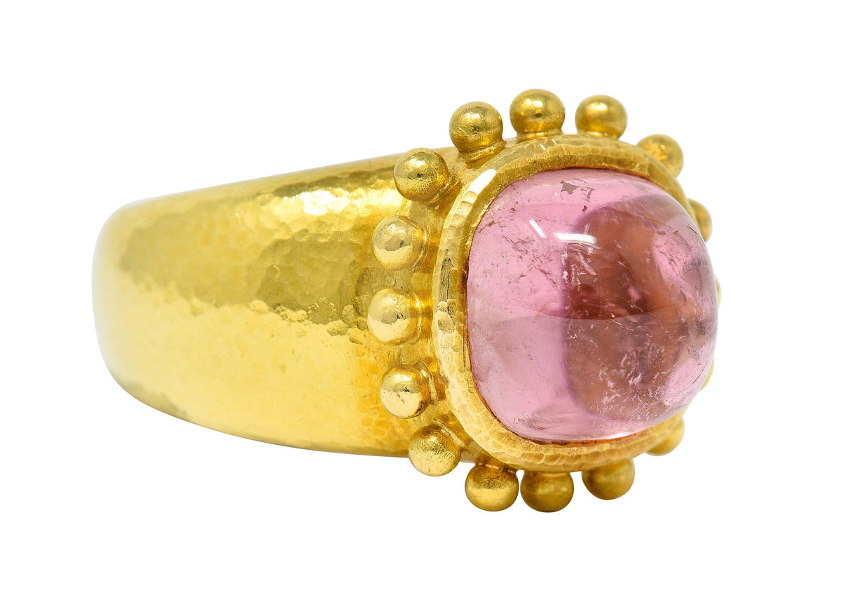 Elizabeth Locke Pink Tourmaline 18 Karat Gold Gemstone RingRing - Wilson's Estate Jewelry