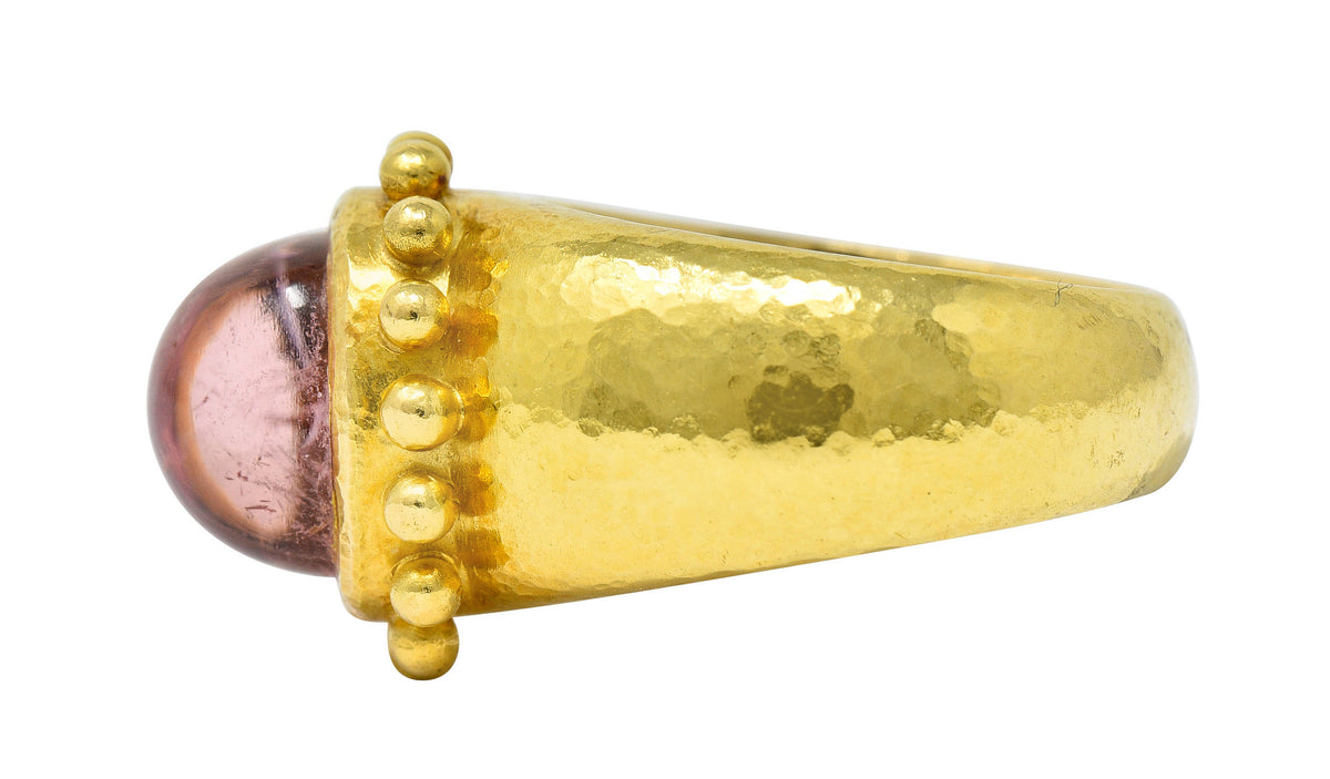Elizabeth Locke Pink Tourmaline 18 Karat Gold Gemstone RingRing - Wilson's Estate Jewelry