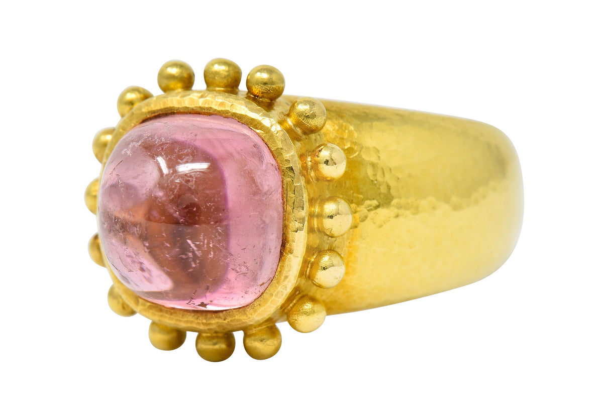 Elizabeth Locke Pink Tourmaline 18 Karat Gold Gemstone RingRing - Wilson's Estate Jewelry