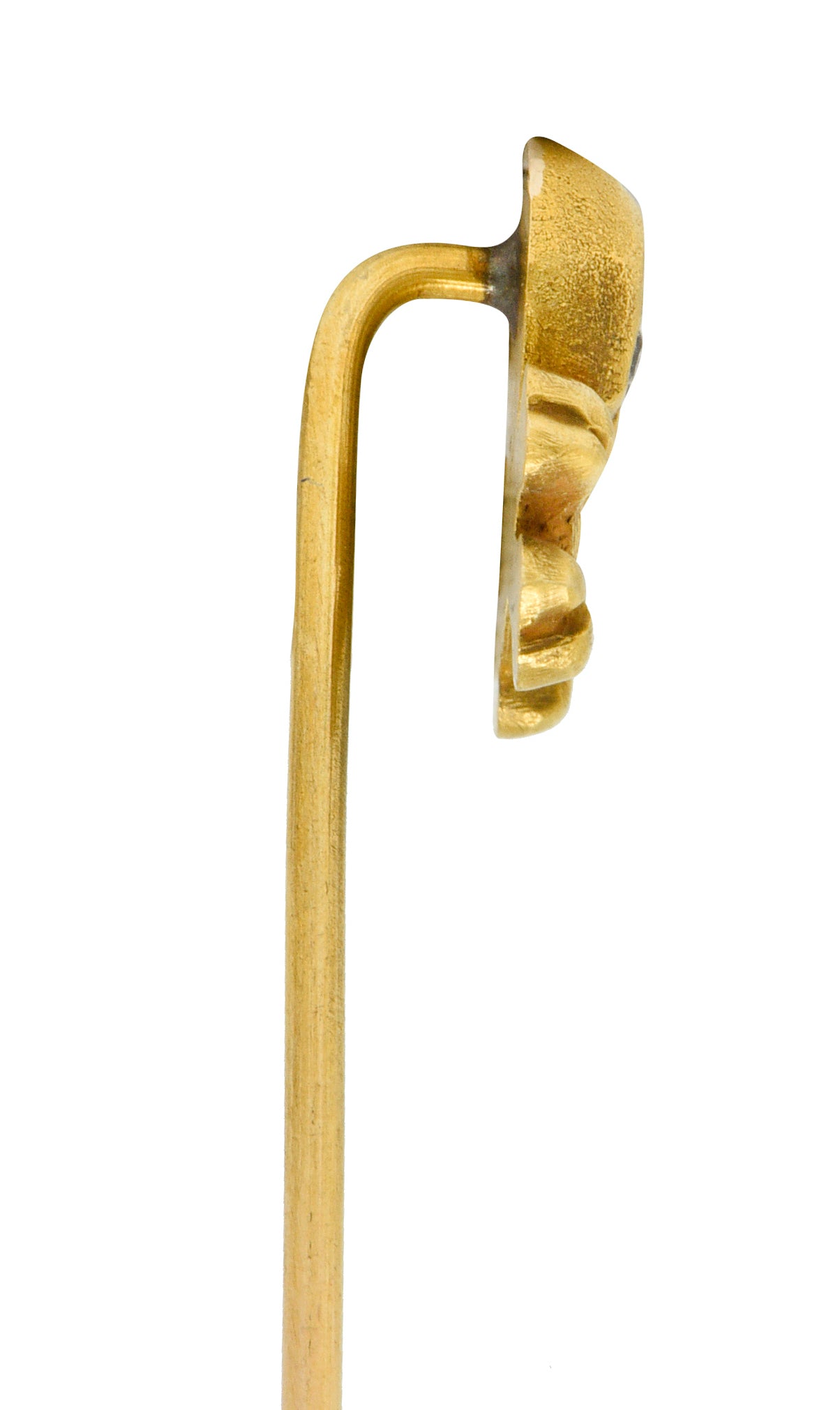 Victorian Old European Cut Diamond 14 Karat Gold Skull Crossbones StickpinStick Pin - Wilson's Estate Jewelry