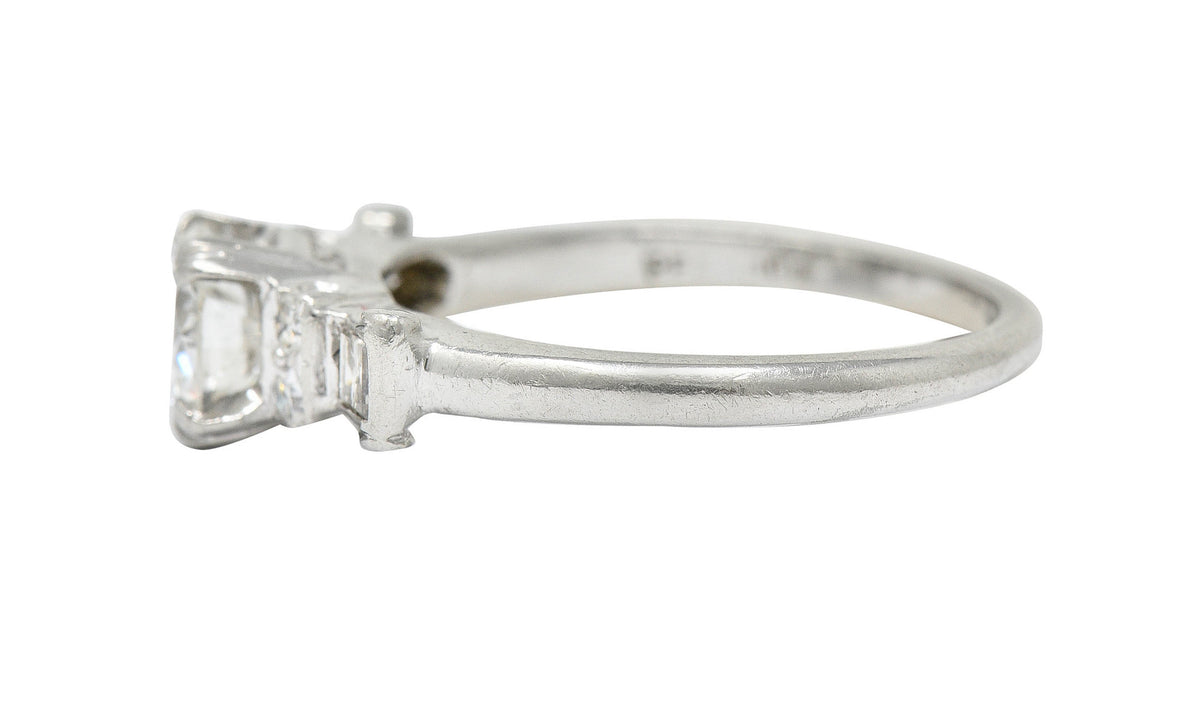 1940's C.D. Peacock 0.95 CTW Diamond Platinum Engagement Ring GIARing - Wilson's Estate Jewelry