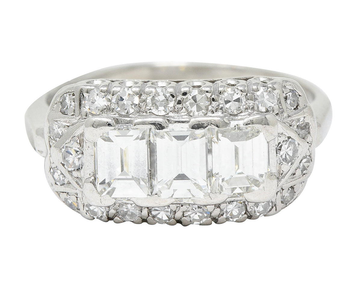 1950's Mid-Century 2.00 CTW Diamond Platinum Dinner RingRing - Wilson's Estate Jewelry