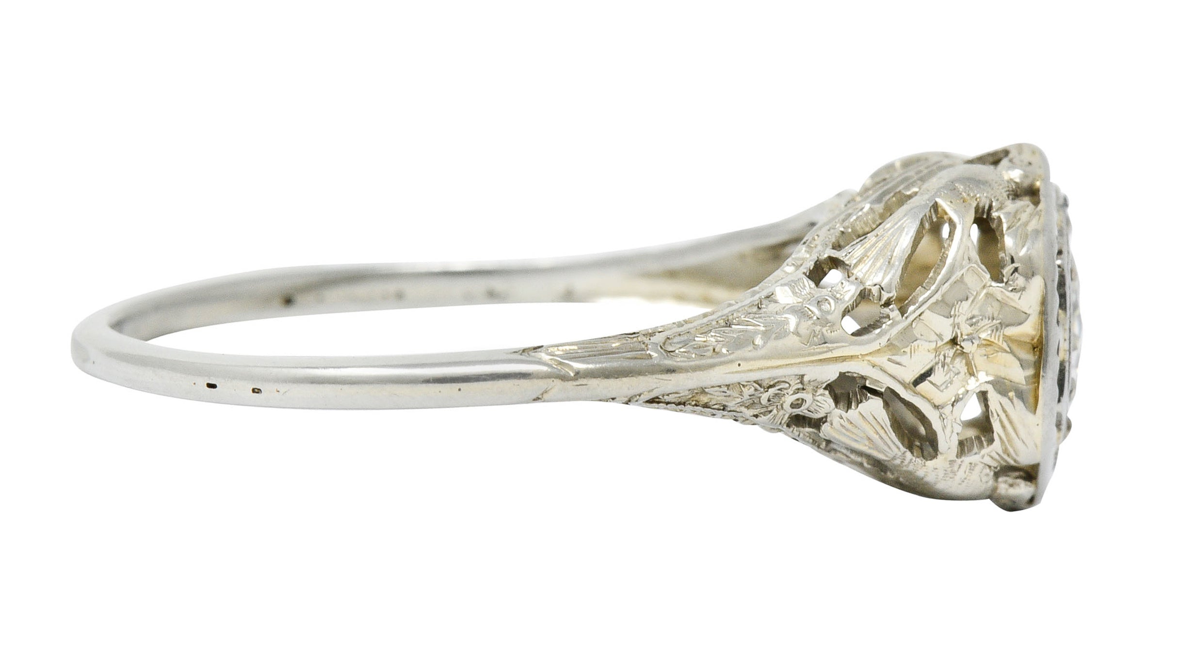 Early Art Deco 0.41 CTW Diamond 18 Karat Gold Lovebird Engagement RingRing - Wilson's Estate Jewelry
