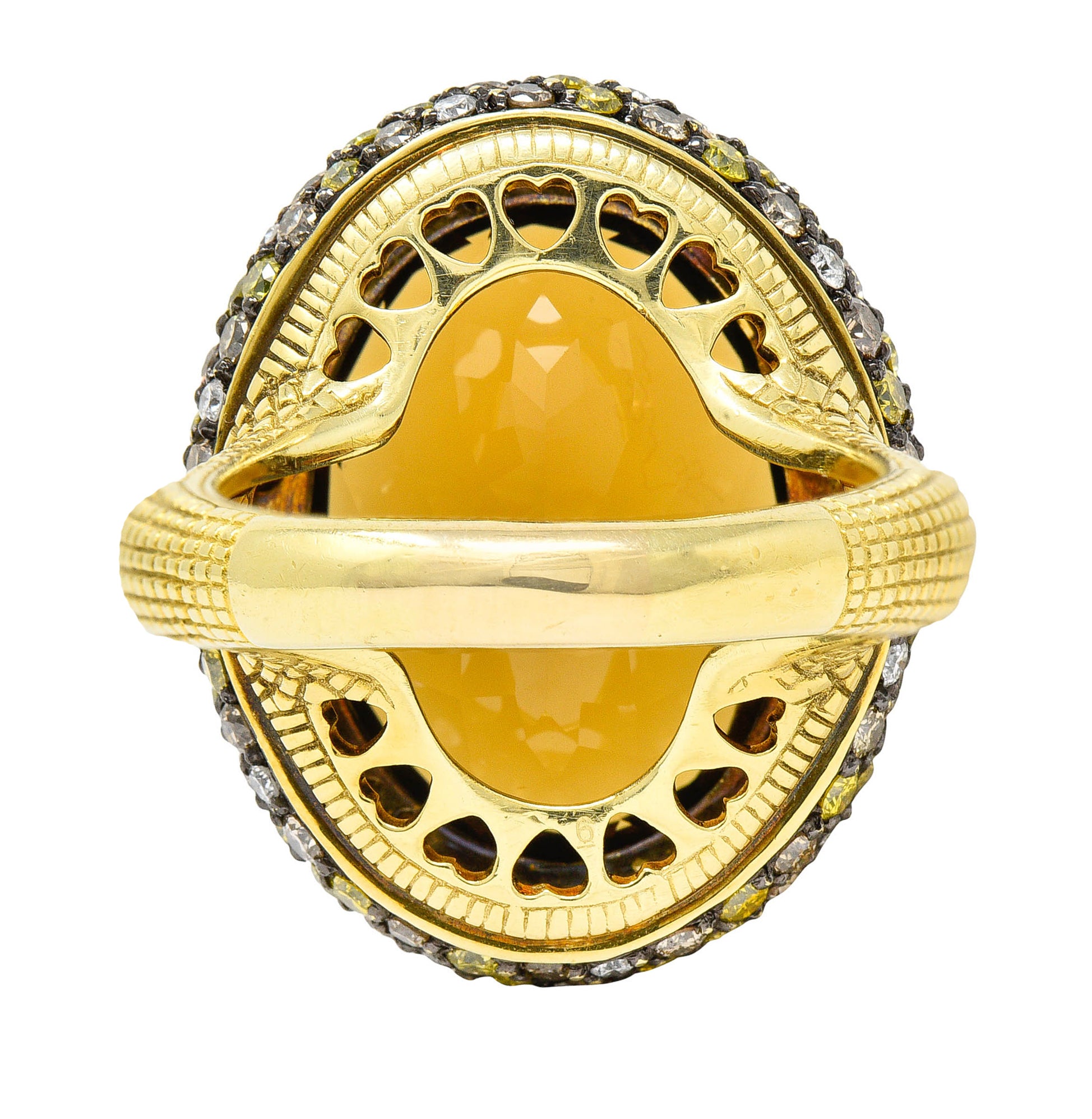 Judith Ripka Citrine Diamond & Fancy Colored Diamond 18 Karat Gold Monaco RingRing - Wilson's Estate Jewelry