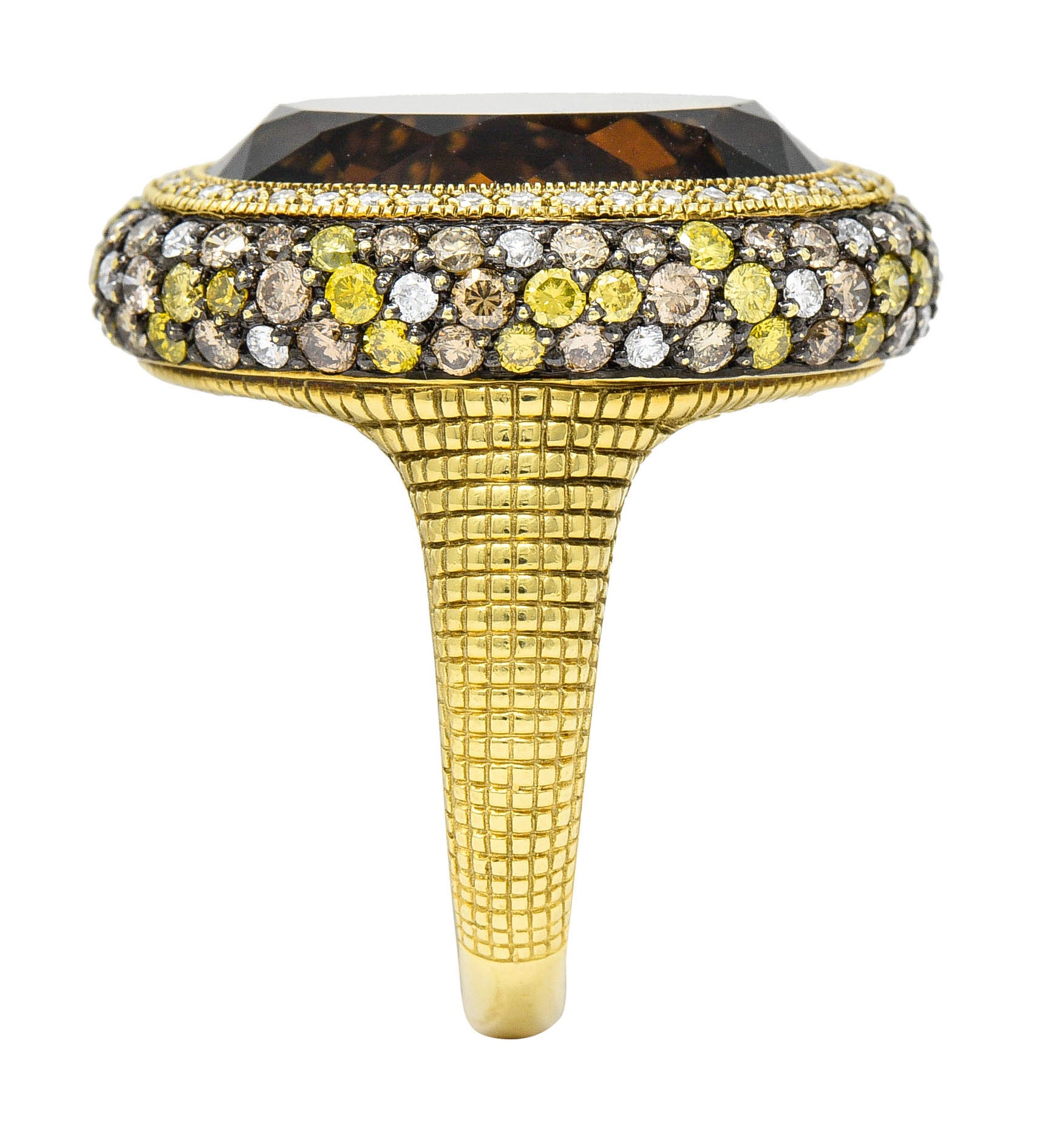 Judith Ripka Citrine Diamond & Fancy Colored Diamond 18 Karat Gold Monaco RingRing - Wilson's Estate Jewelry