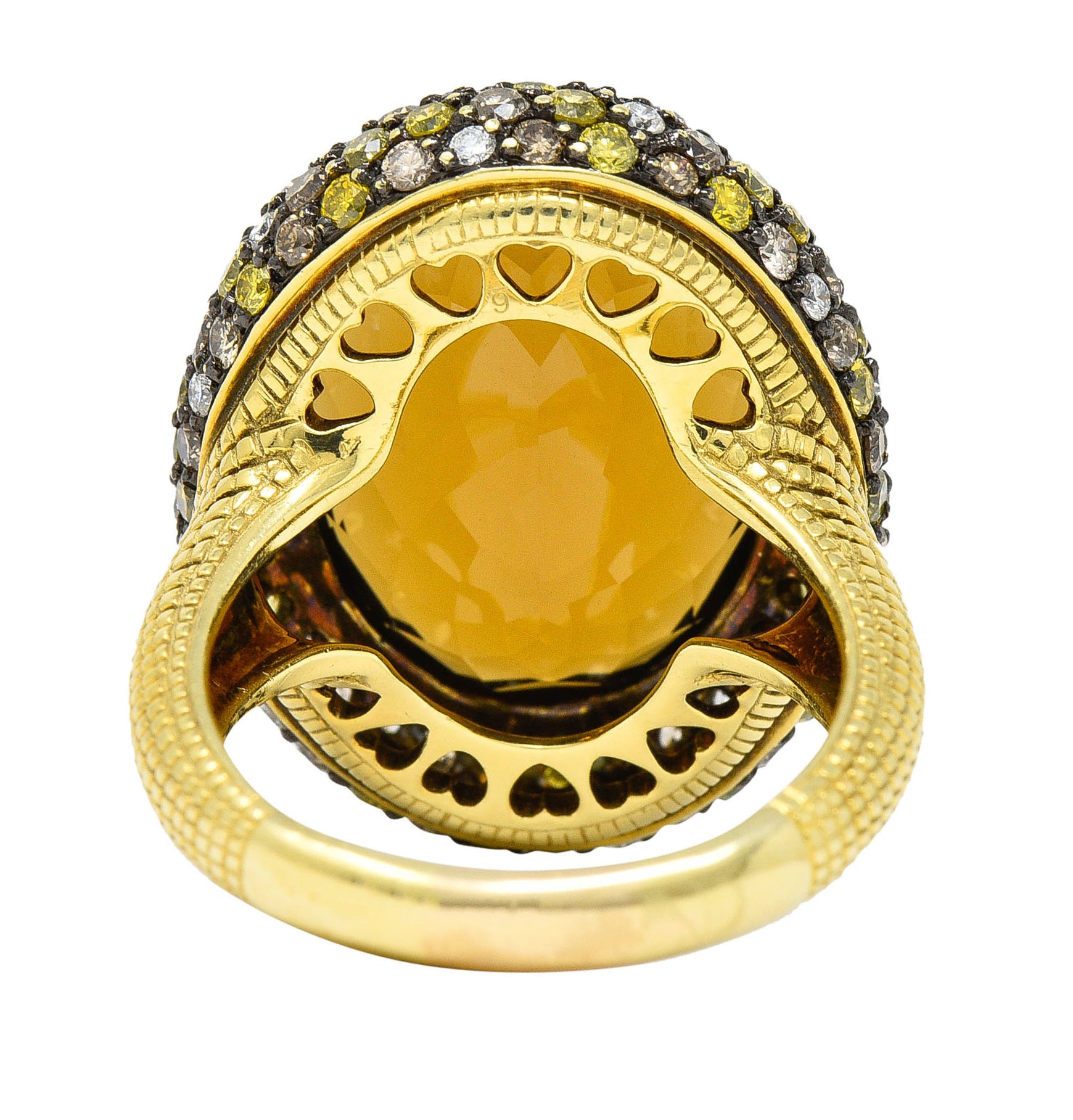 Judith Ripka Citrine Diamond & Fancy Colored Diamond 18 Karat Gold Monaco RingRing - Wilson's Estate Jewelry