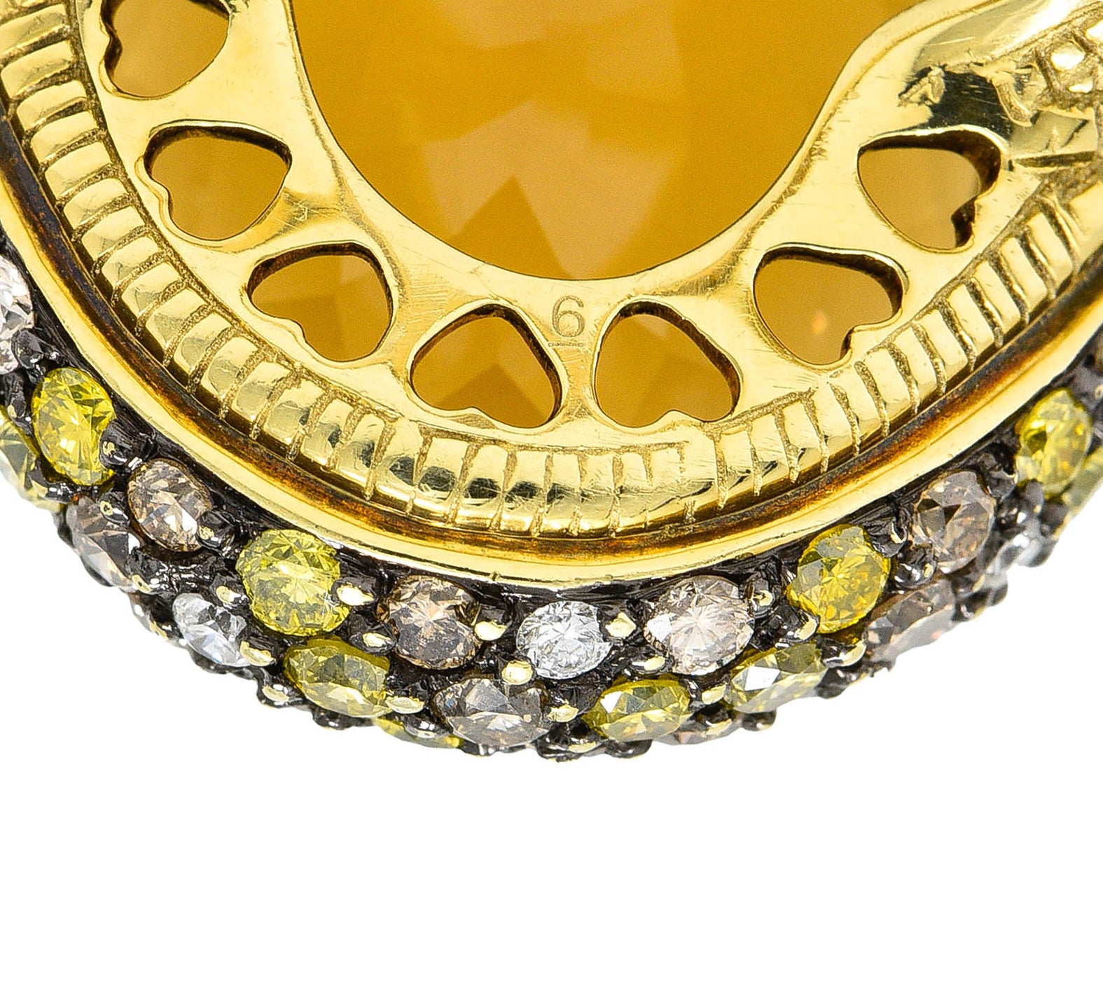 Judith Ripka Citrine Diamond & Fancy Colored Diamond 18 Karat Gold Monaco RingRing - Wilson's Estate Jewelry