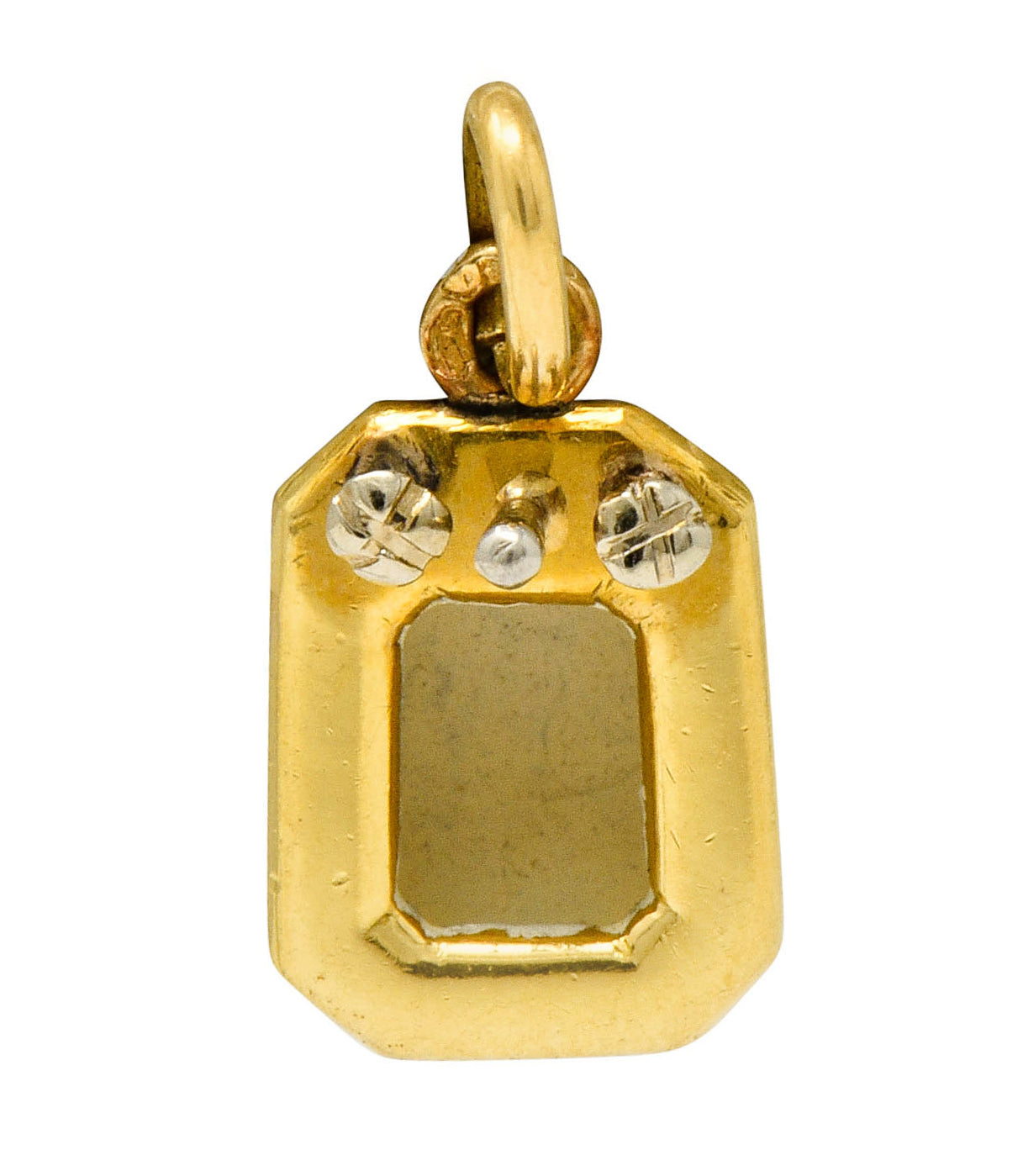 French Art Deco Enamel 18 Karat Gold Powder Room Sink Charm - Wilson's Estate Jewelry