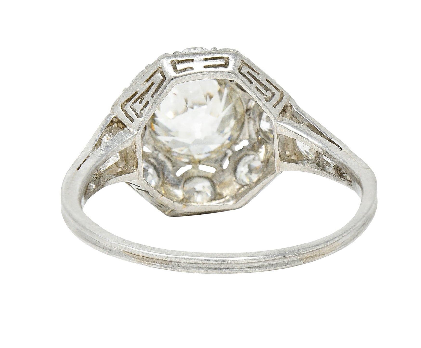 Art Deco 1.62 CTW Diamond Platinum Starburst Cluster RingRing - Wilson's Estate Jewelry