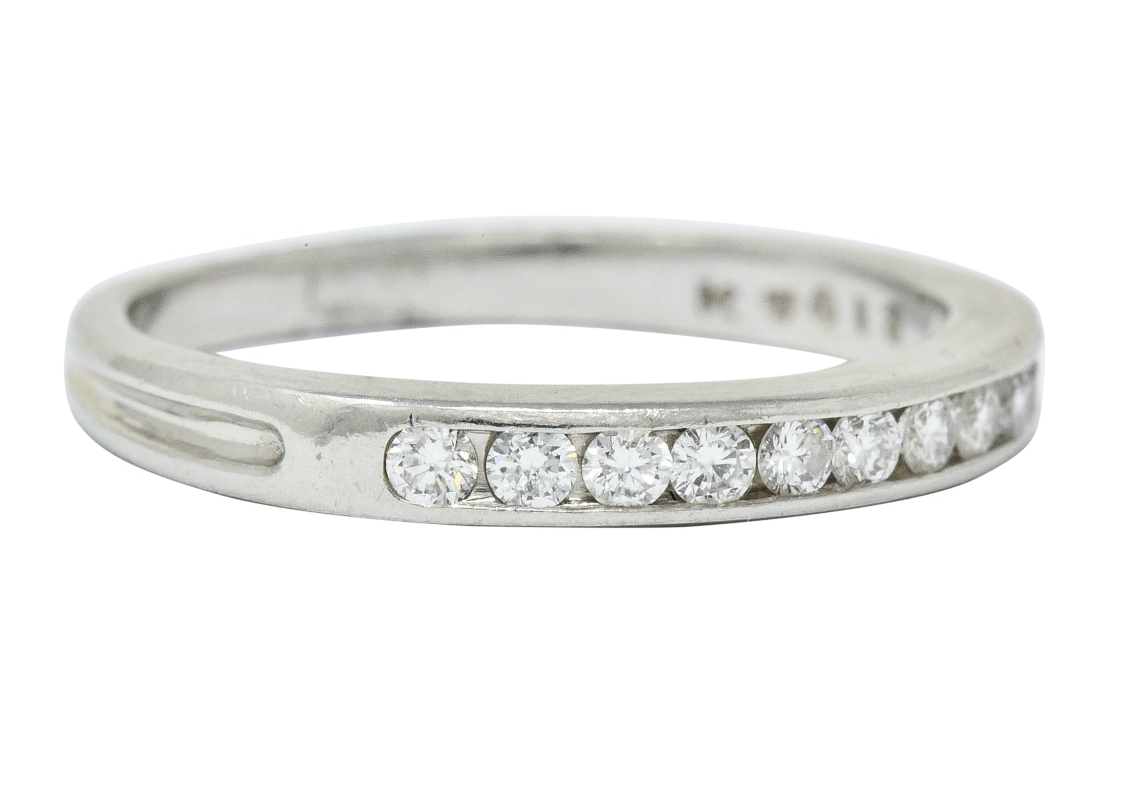 Tiffany & Co. Diamond Platinum Channel Anniversary Band Ring - Wilson's Estate Jewelry