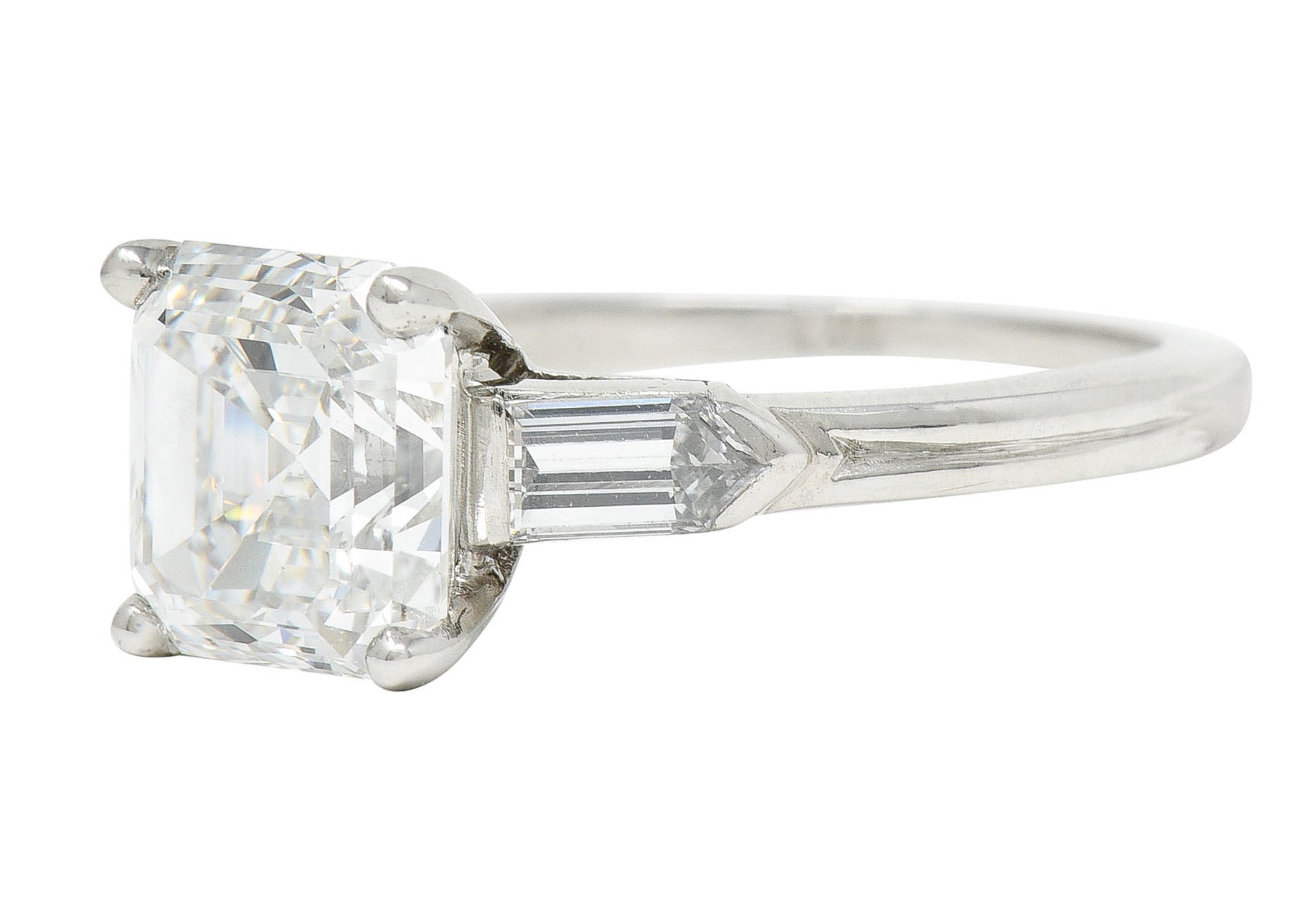Tiffany & Co. 4.28 CTW Asscher Diamond Platinum Engagement RingRing - Wilson's Estate Jewelry
