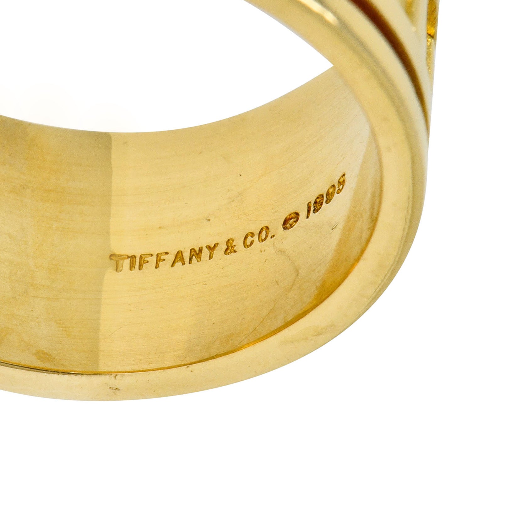 1995 Tiffany & Co. 18 Karat Gold Unisex 12MM Atlas Band Ring - Wilson's Estate Jewelry