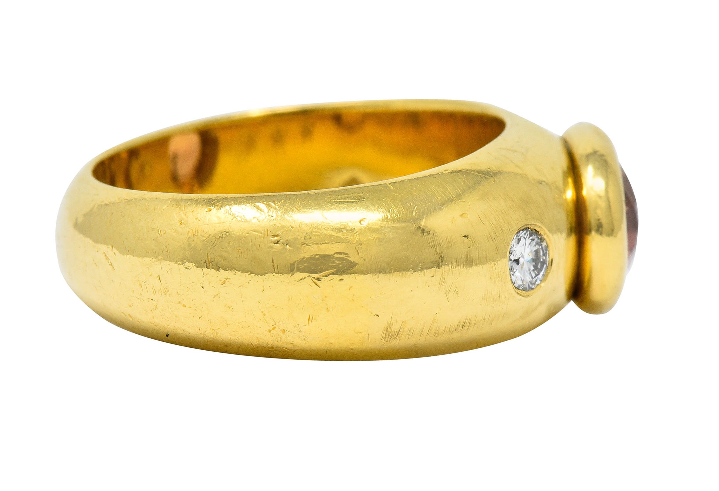 H. Stern Imperial Topaz Diamond 18 Karat Gold Unisex Vintage Band RingRing - Wilson's Estate Jewelry