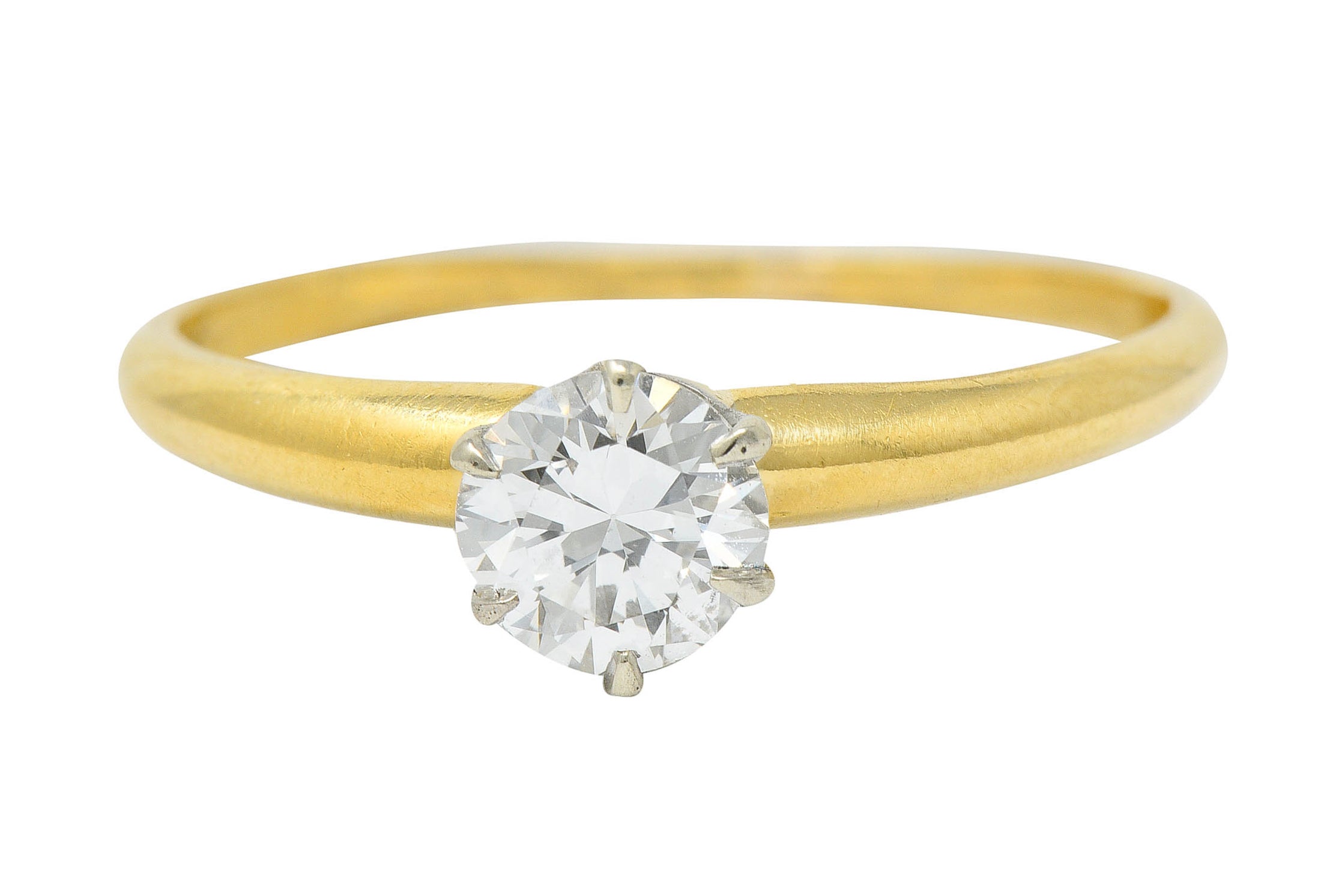 Tiffany & Co. 0.71 CTW Diamond Platinum 18 Karat Gold Solitaire Engagement Ring GIARing - Wilson's Estate Jewelry