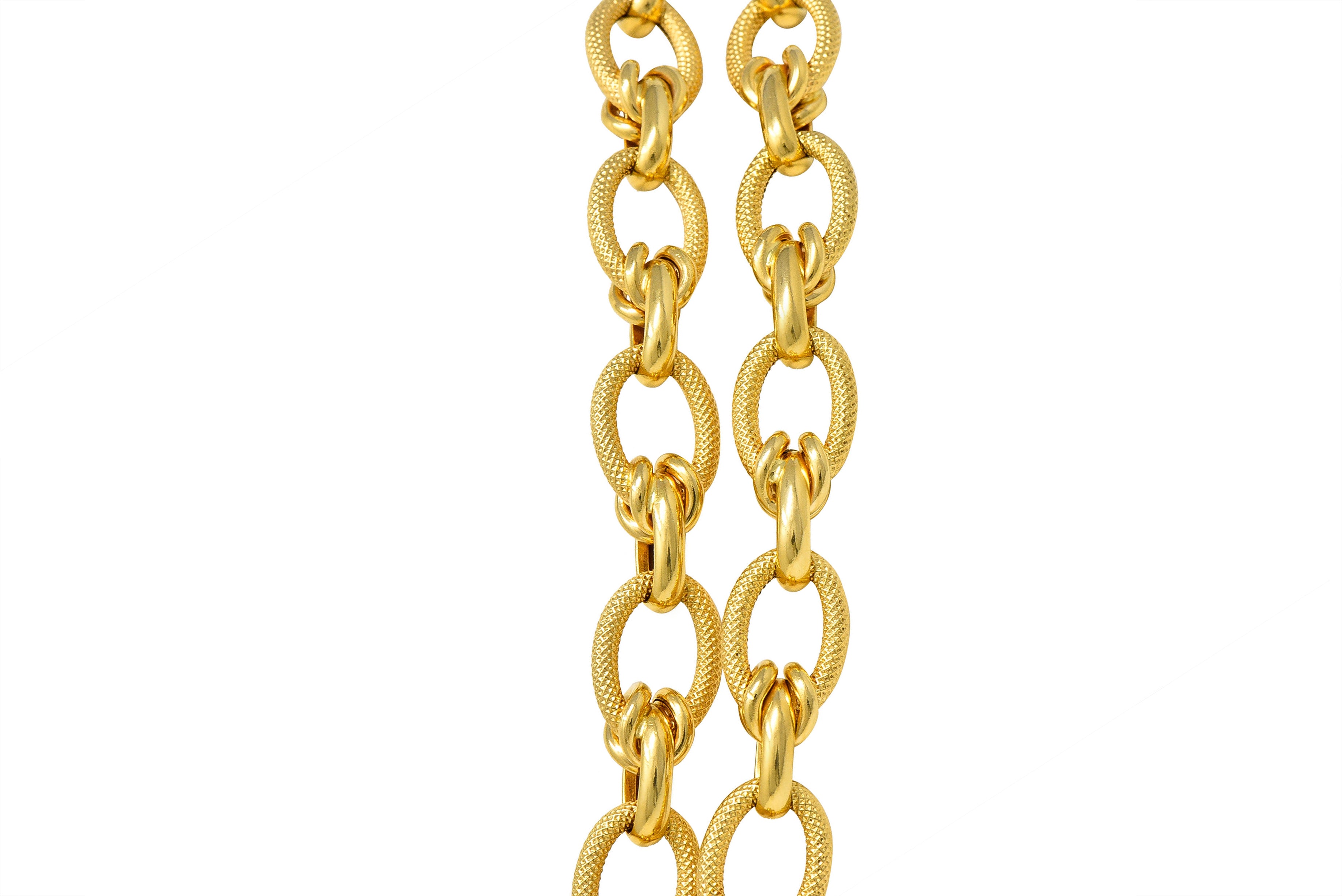 1990's Vintage Italian 18 Karat Gold 40 Inch Large Link NecklaceNecklace - Wilson's Estate Jewelry