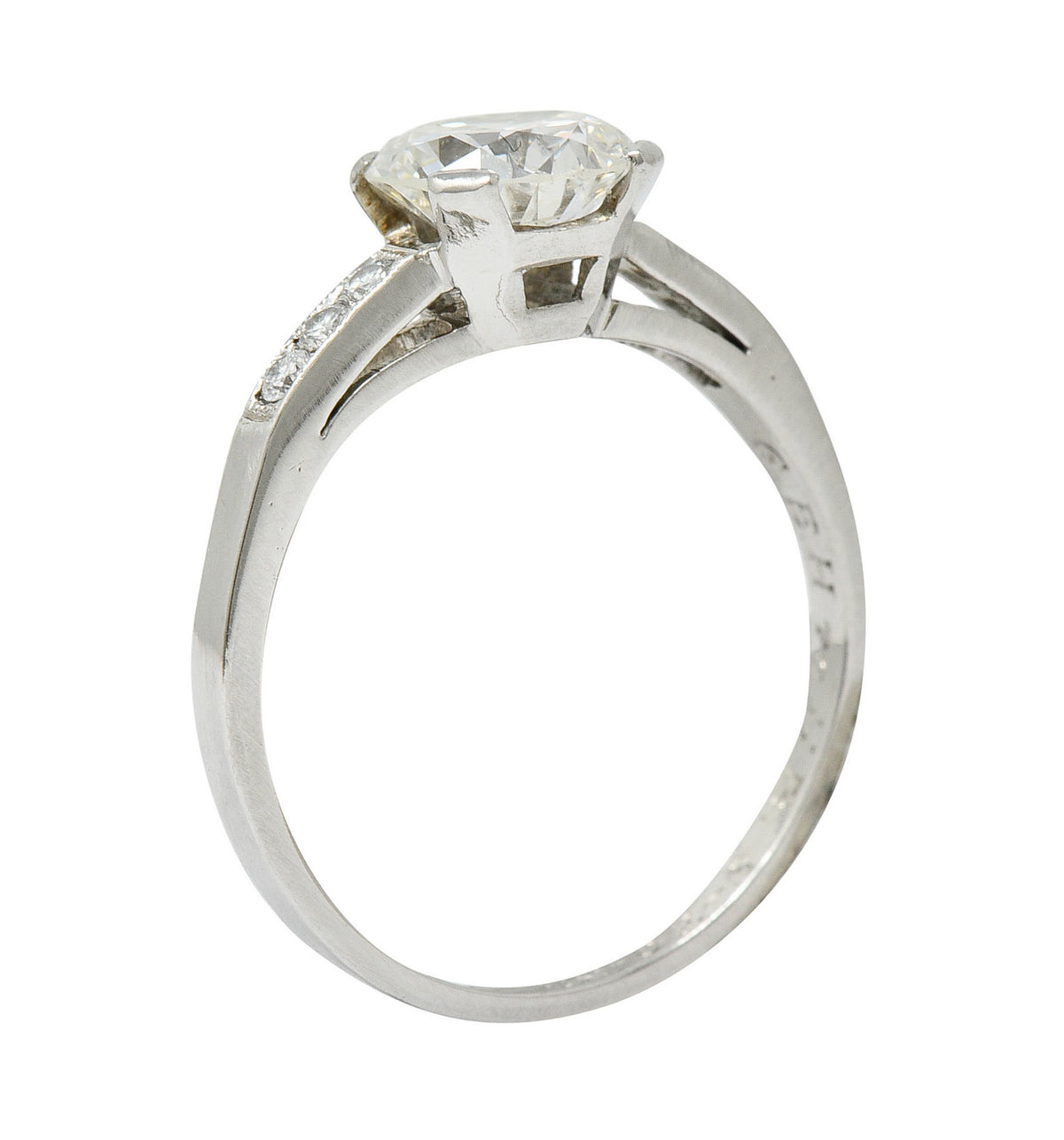 Art Deco 1.20 CTW Diamond Platinum Wide Prong Engagement RingRing - Wilson's Estate Jewelry
