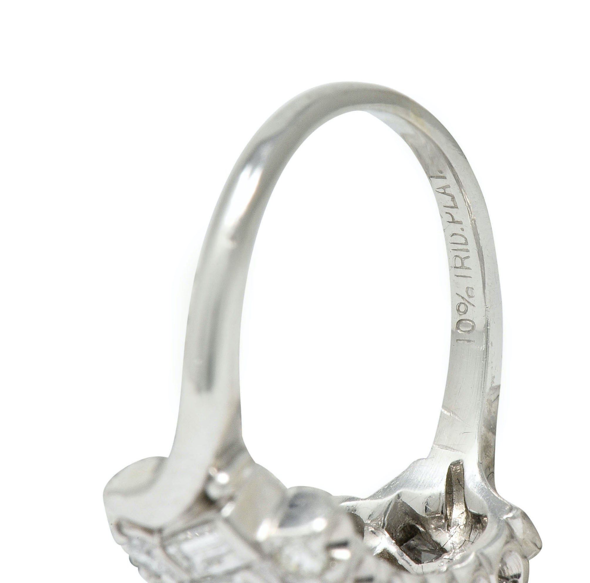 Retro 1.25 CTW Diamond Platinum Fishtail Band RingRing - Wilson's Estate Jewelry