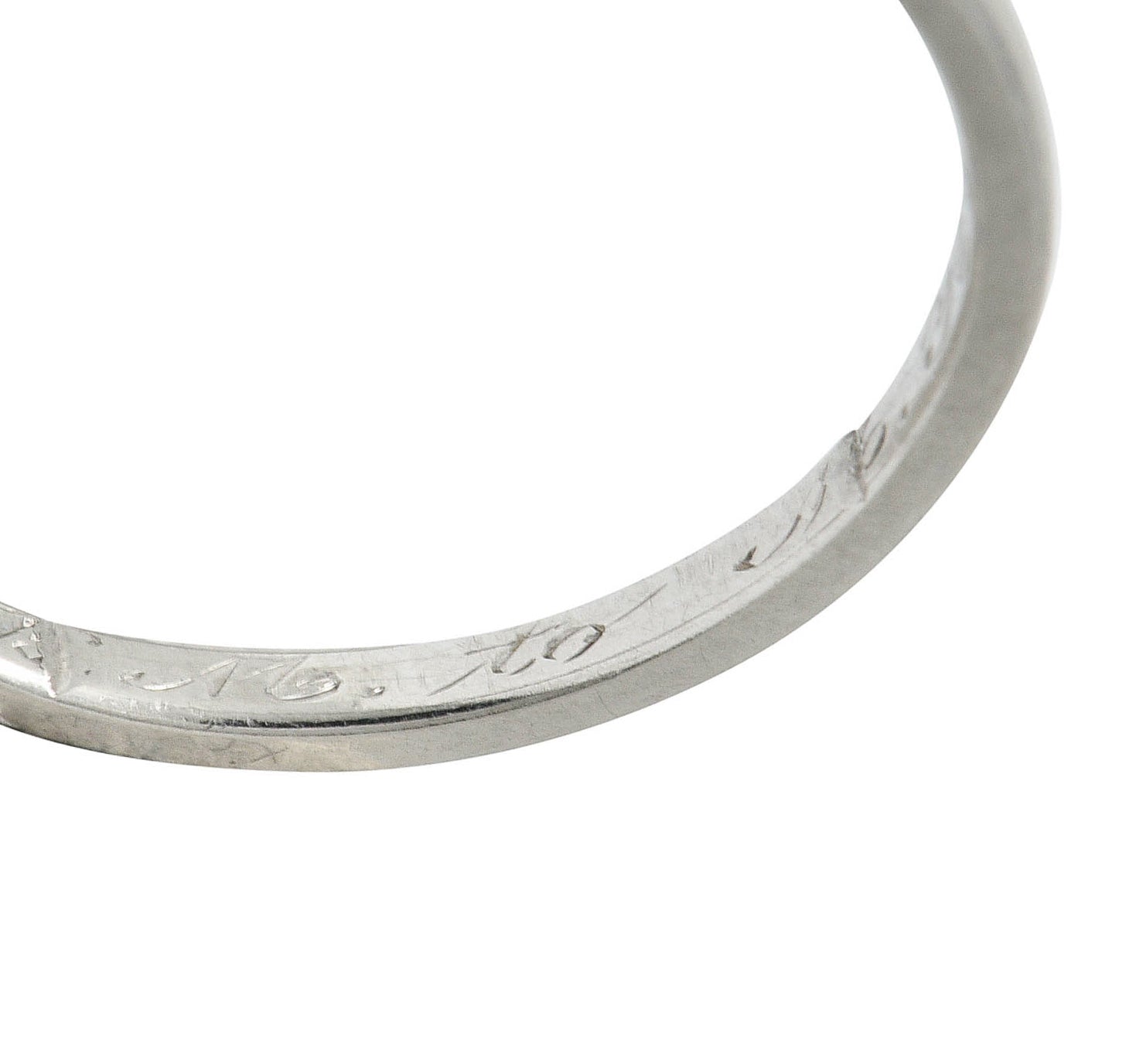 Art Deco Diamond Platinum Fishtail Anniversary Band RingRing - Wilson's Estate Jewelry