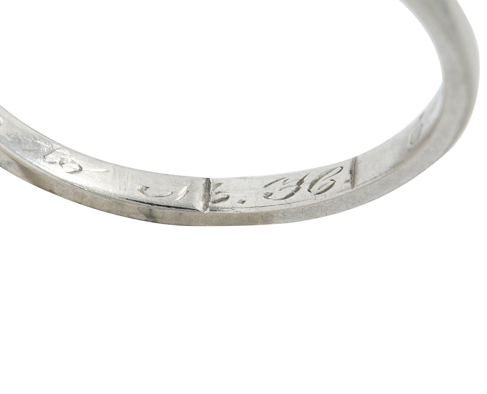 Art Deco Diamond Platinum Fishtail Anniversary Band RingRing - Wilson's Estate Jewelry