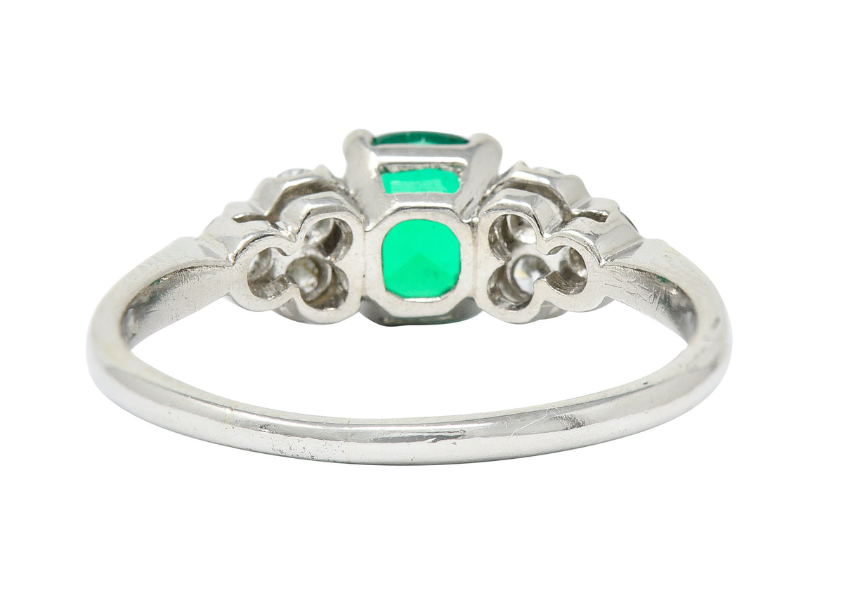 1950's Shreve Crump & Low 0.83 CTW Emerald Diamond Platinum RingRing - Wilson's Estate Jewelry